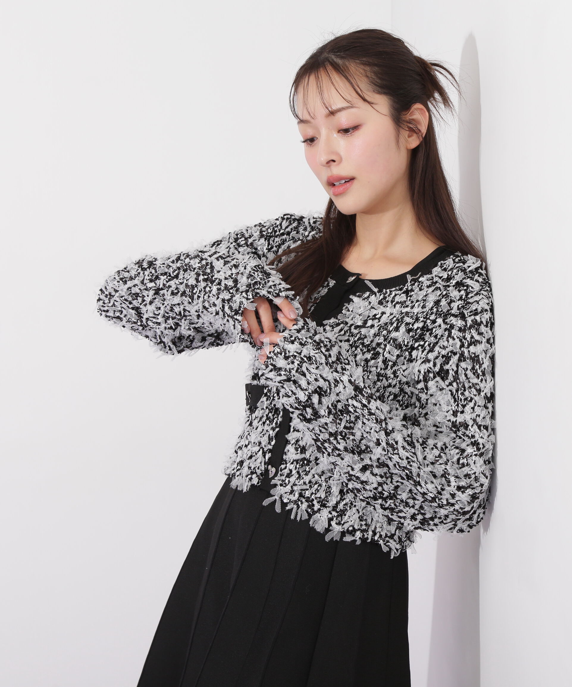  「リボンヤーンミニワンピースセットアップ」|ワンピース|