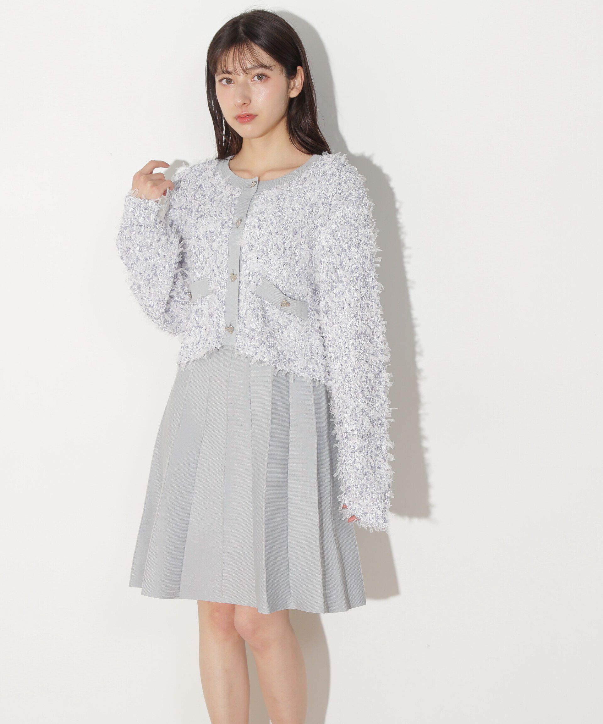  「リボンヤーンミニワンピースセットアップ」|ワンピース|