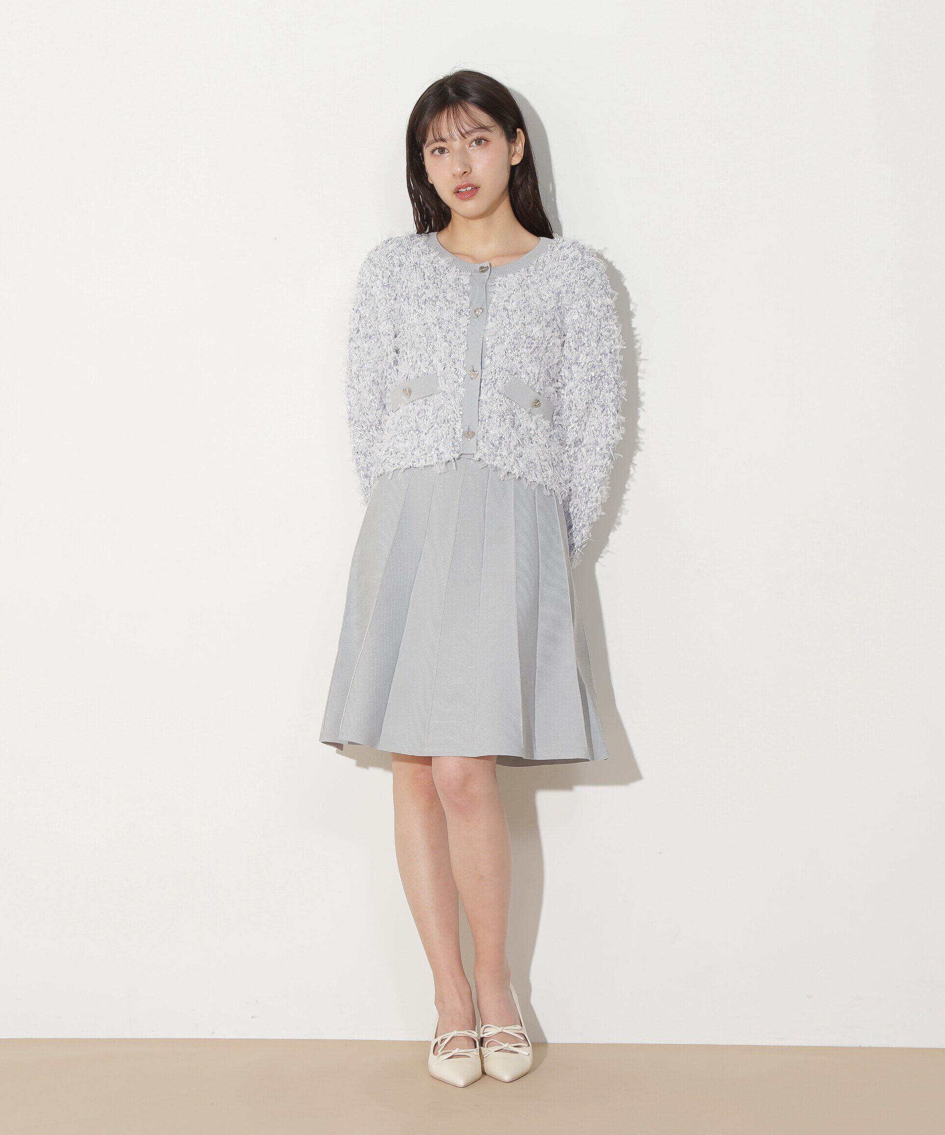  「リボンヤーンミニワンピースセットアップ」|ワンピース|