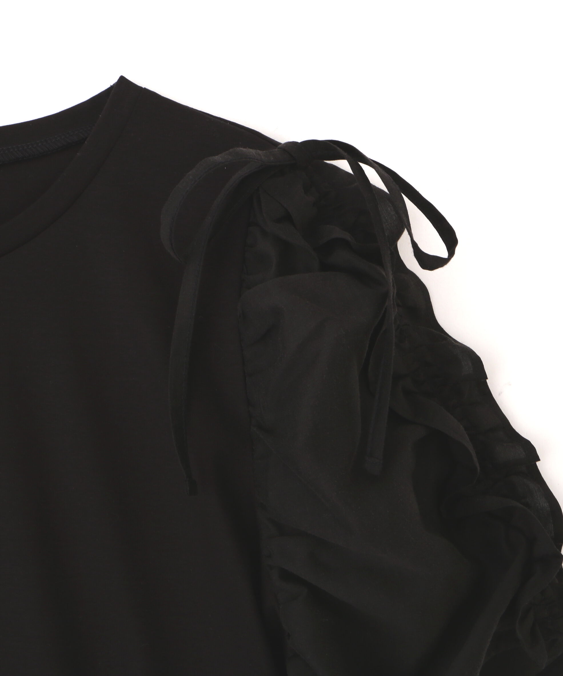  「袖ボリュームリボンTシャツ」|Tシャツ・カットソー|