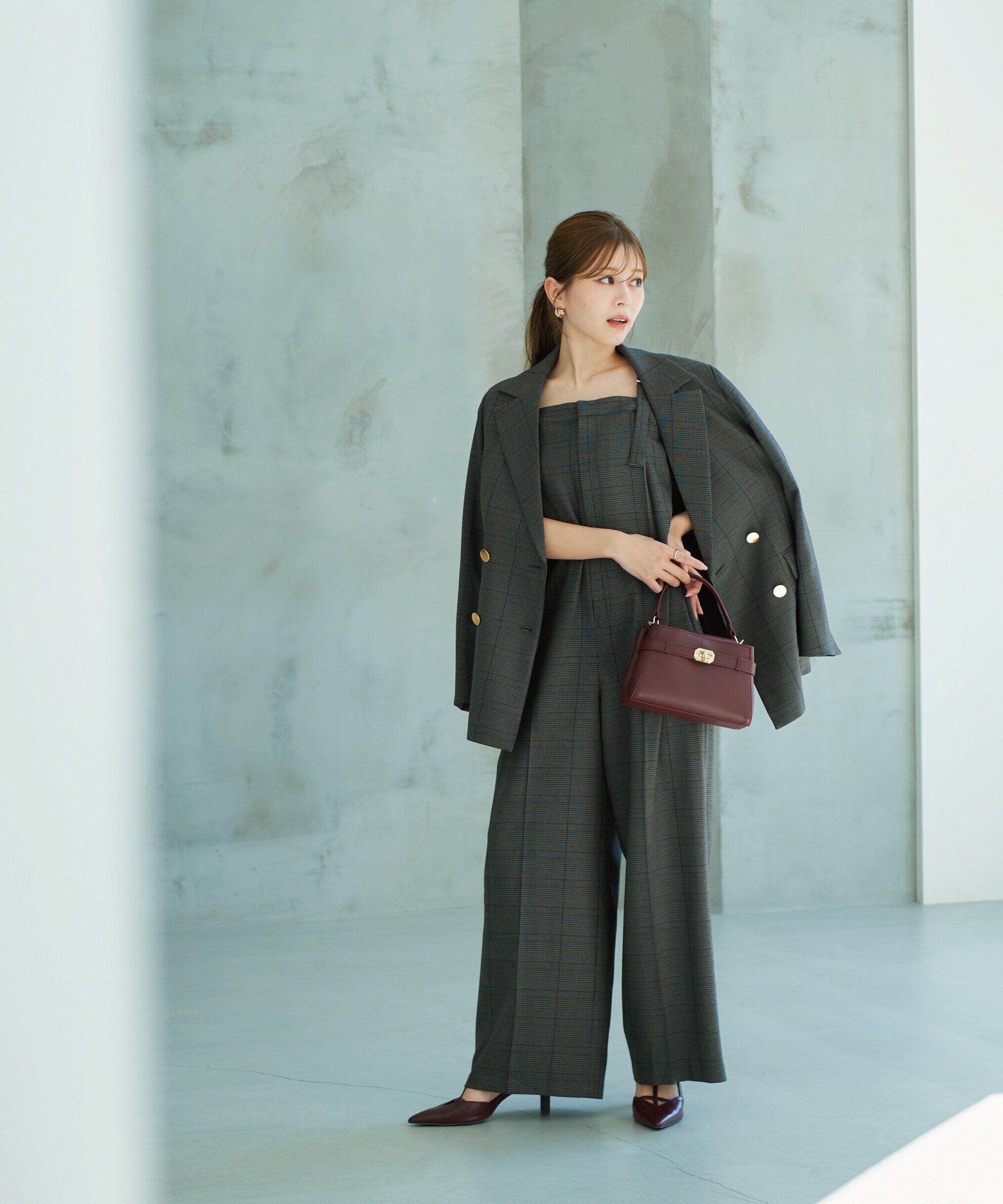 PROPORTION BODY DRESSING「ベアオールインワン」|ワンピース|ブラウングレ 1