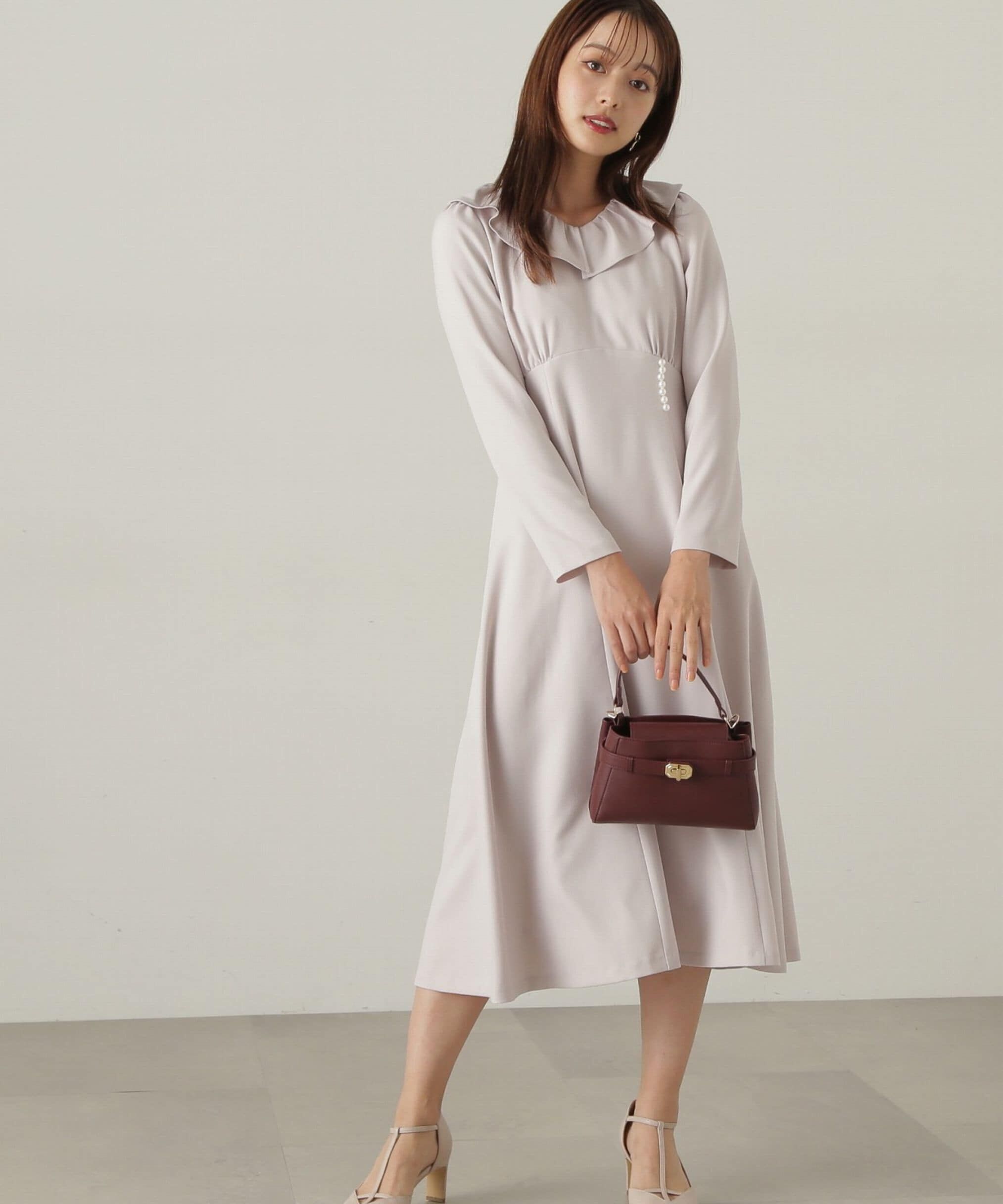 PROPORTION BODY DRESSING「デザインフレアーギャザーワンピース」|ワンピース|グレージュ