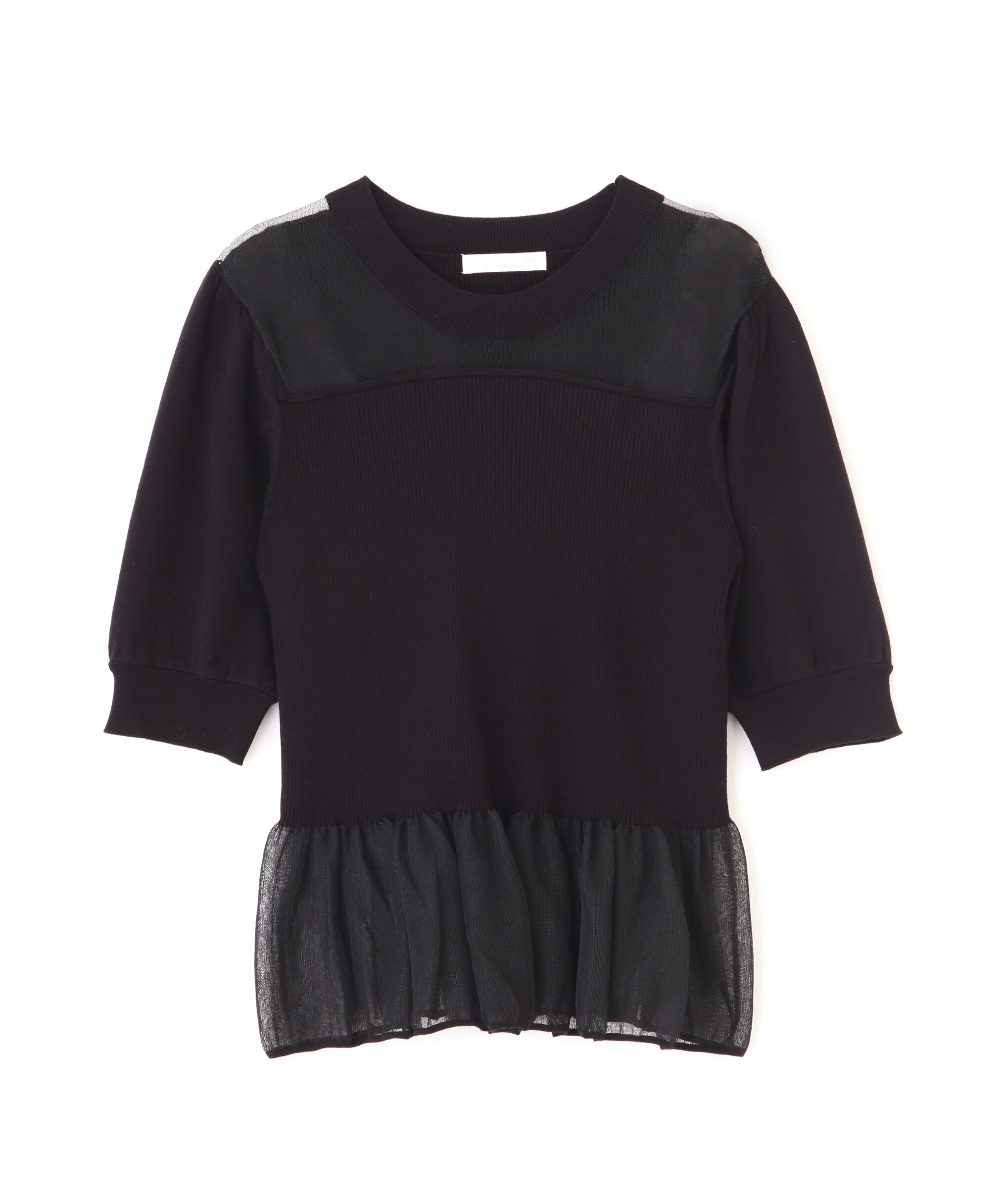 PROPORTION BODY DRESSING「シアー切り替えペプラムニット」|ニット・セーター|