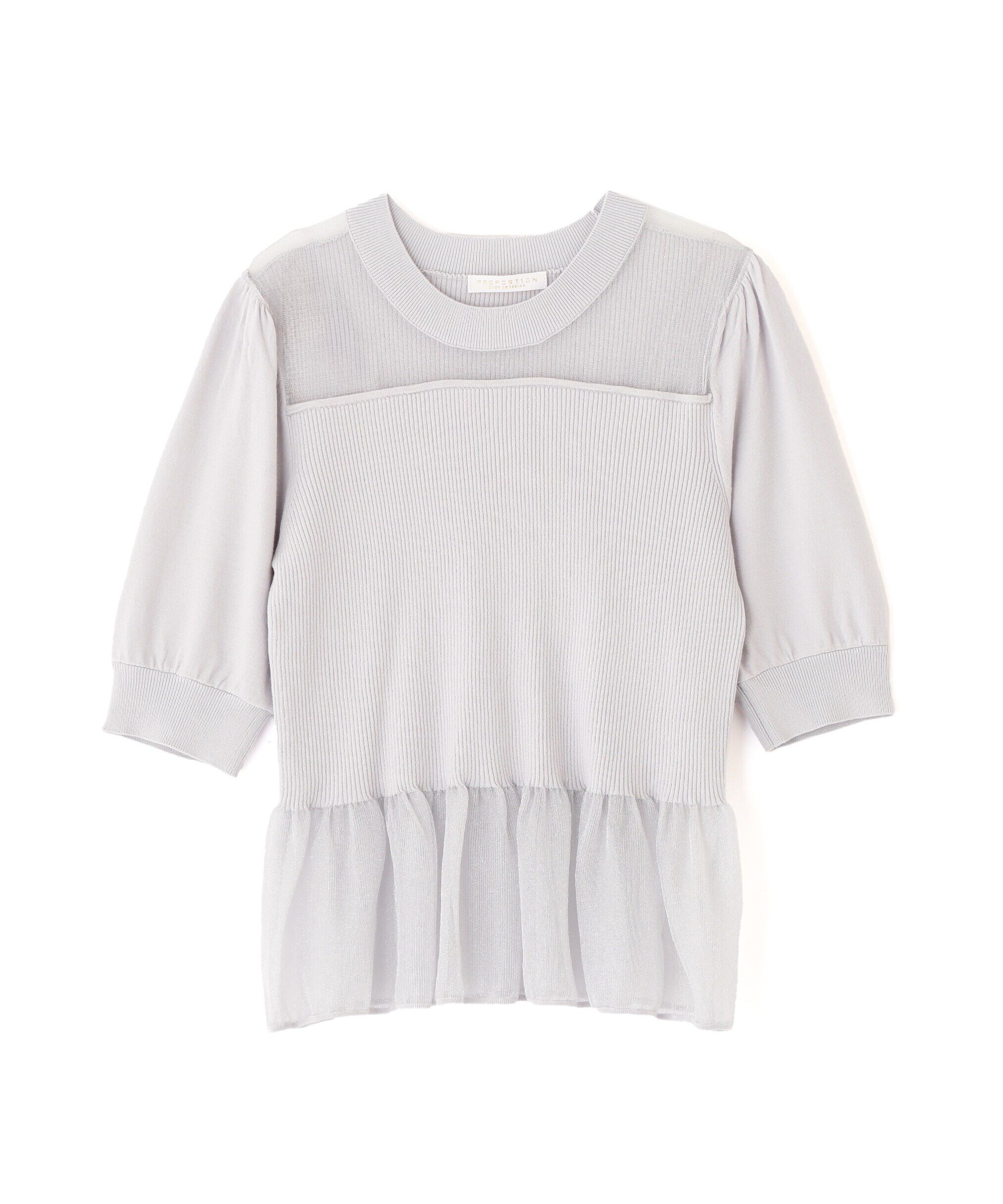 PROPORTION BODY DRESSING「シアー切り替えペプラムニット」|ニット・セーター|