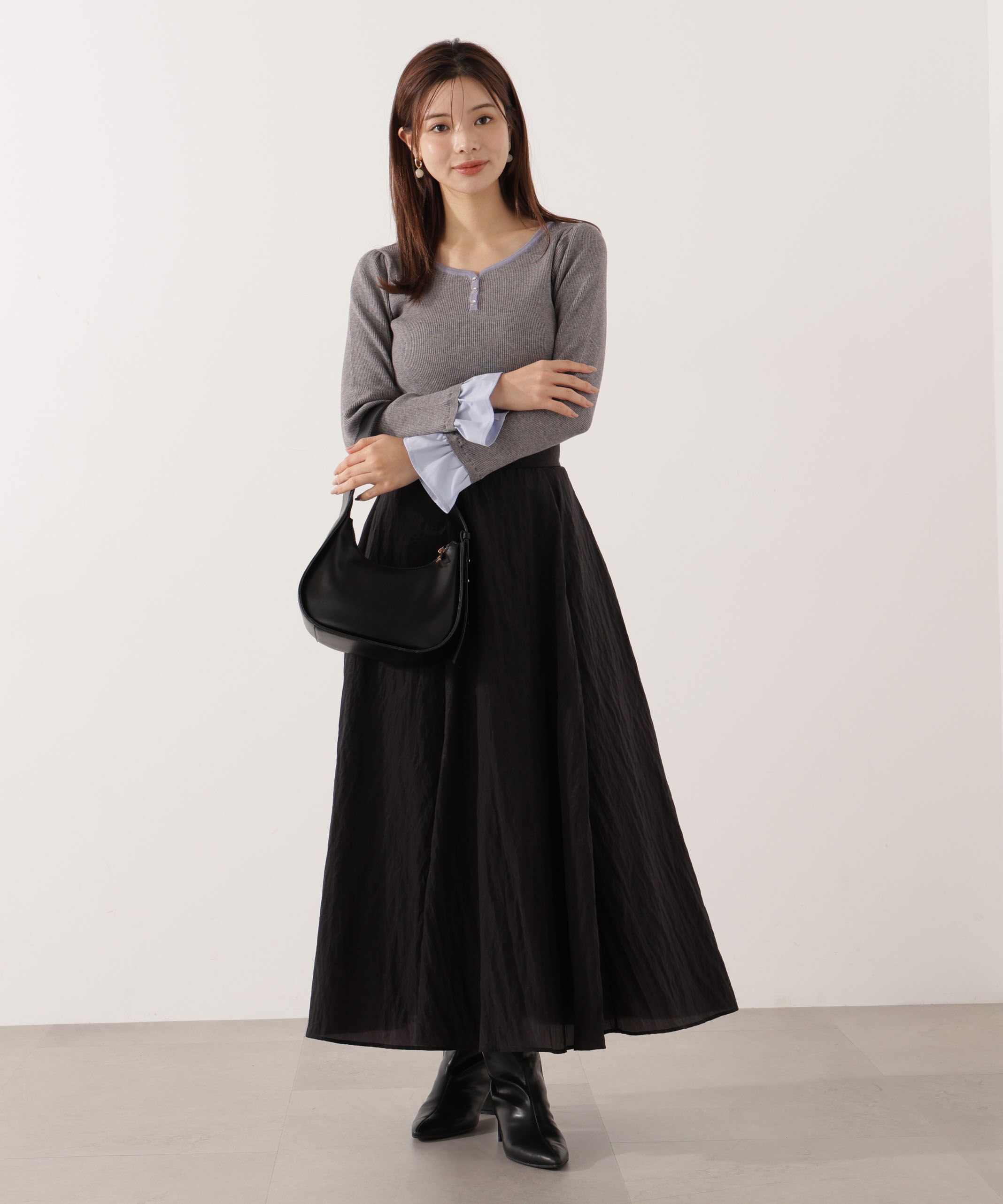 PROPORTION BODY DRESSING「ベルト付きシアーフレアスカート」|スカート|