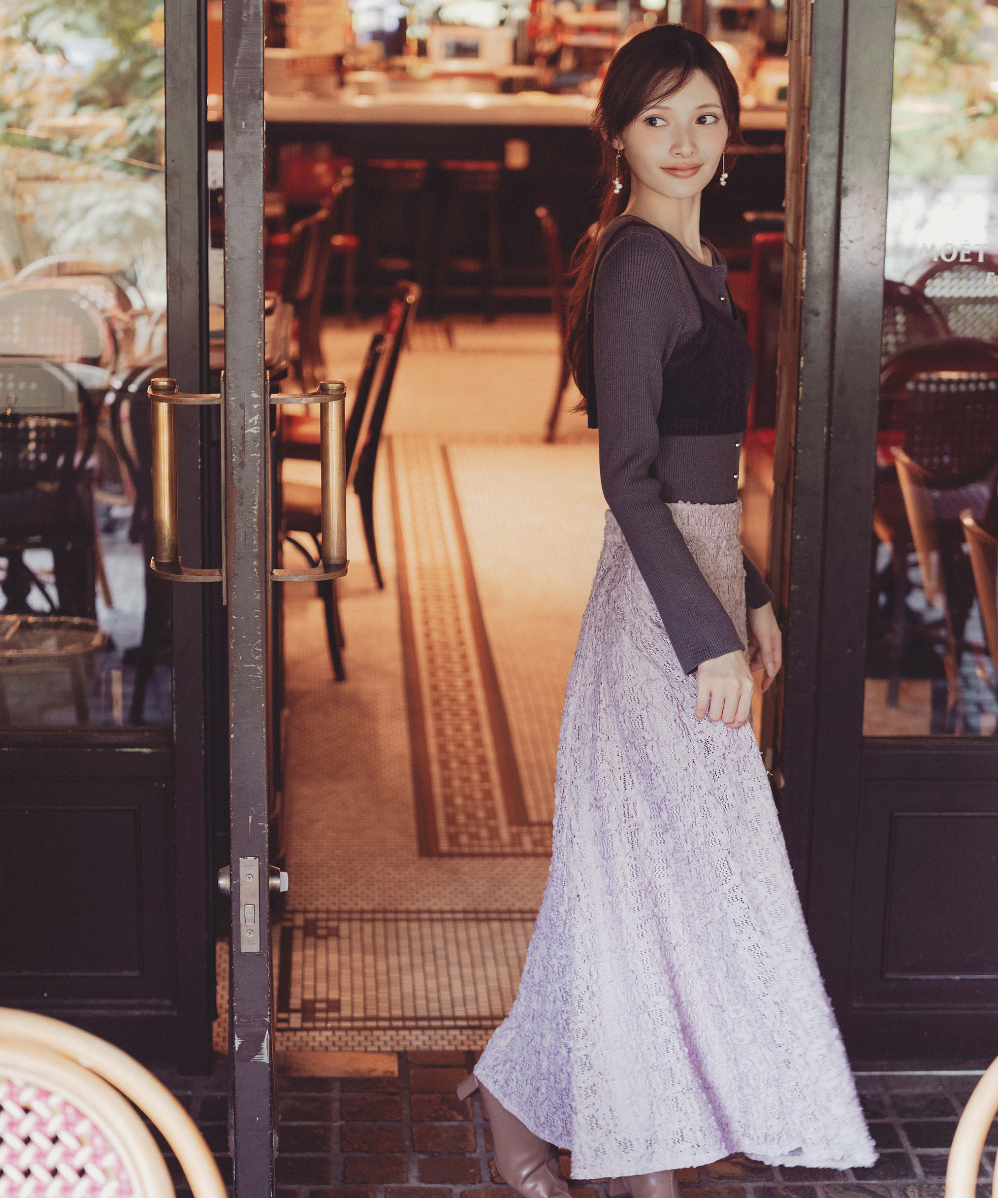 PROPORTION BODY DRESSING「レイヤードキャミ付ニット 25AW」|ニット・セーター|