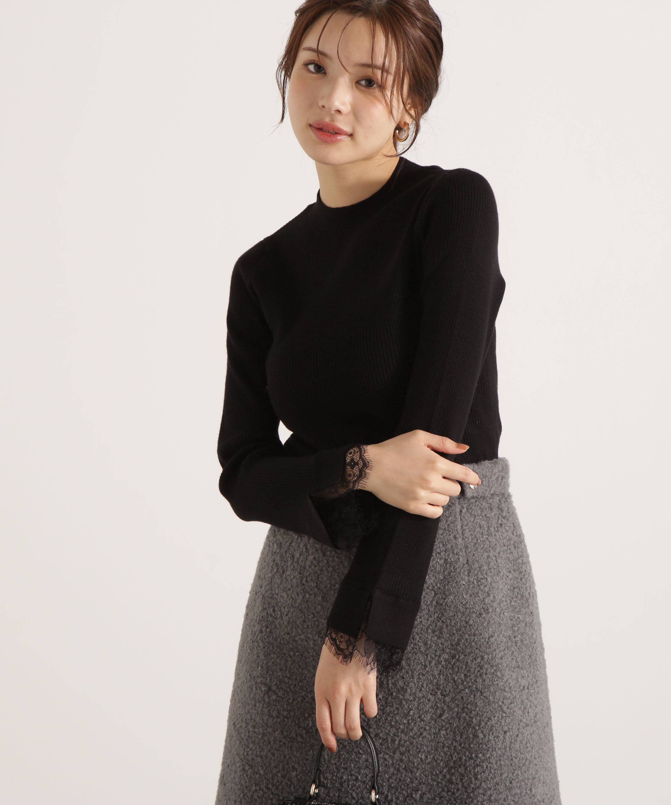 PROPORTION BODY DRESSING「レースドッキングスリーブニット 25AW」|ニット・セーター|