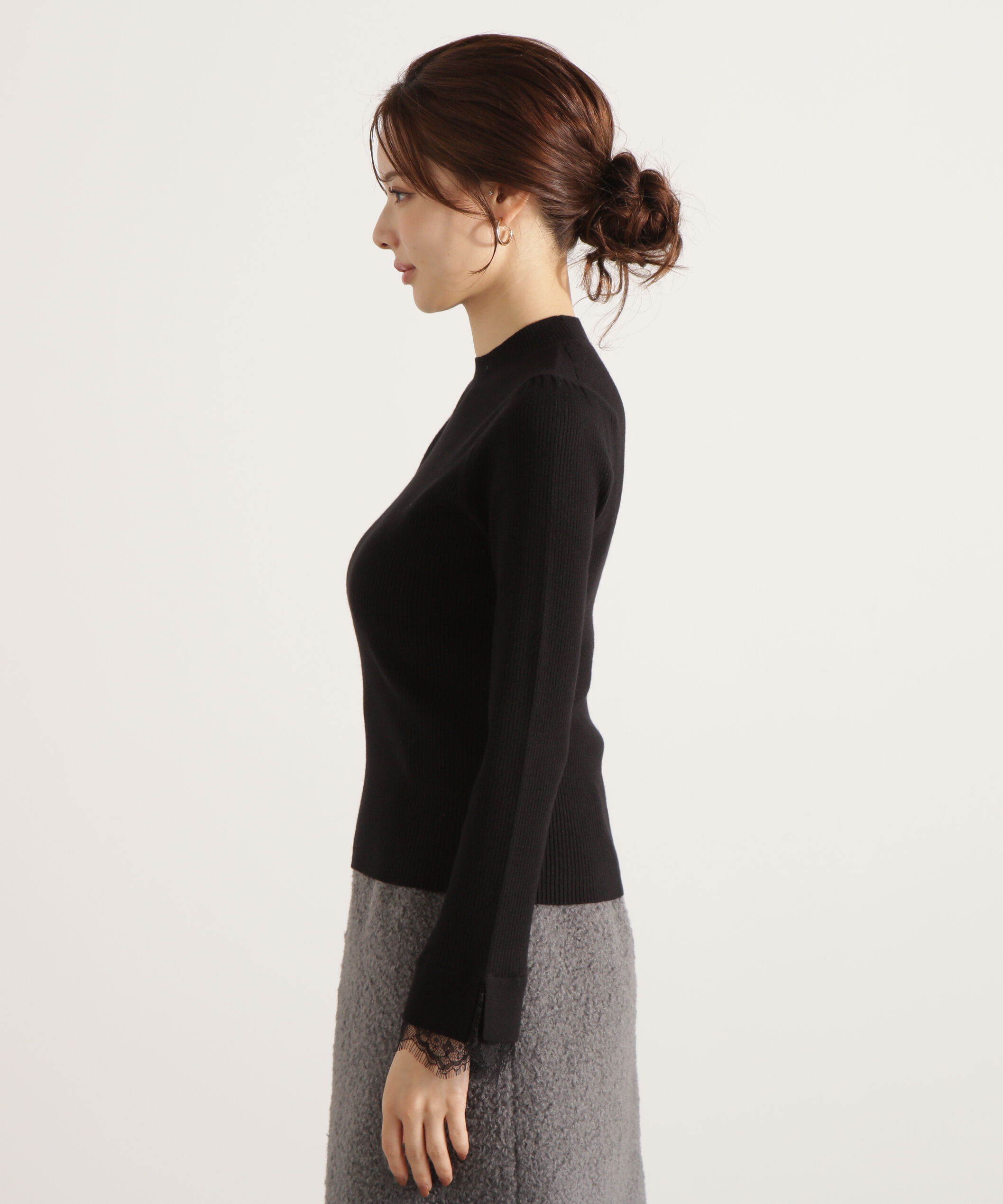 PROPORTION BODY DRESSING「レースドッキングスリーブニット 25AW」|ニット・セーター|