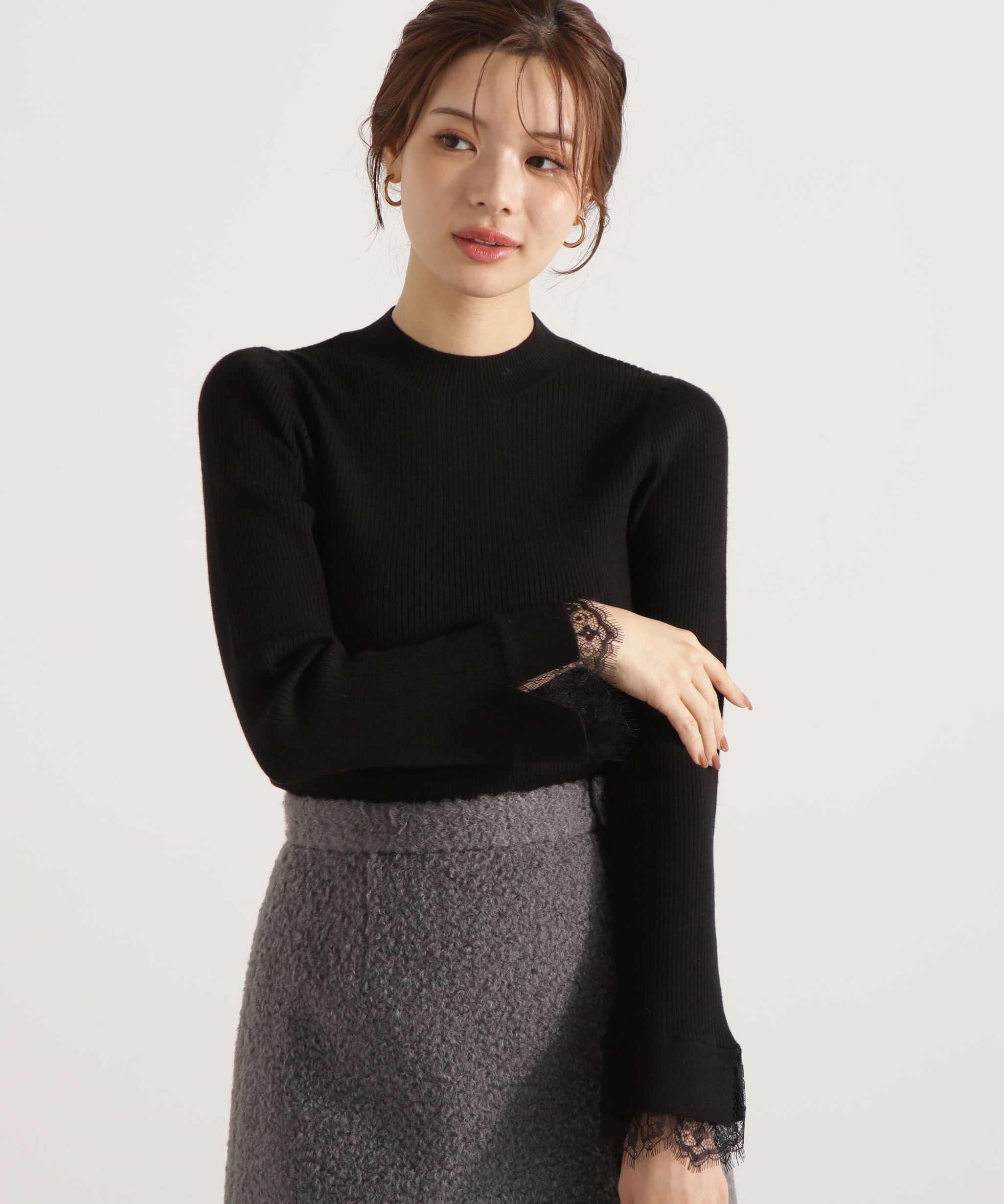 PROPORTION BODY DRESSING「レースドッキングスリーブニット 25AW」|ニット・セーター|