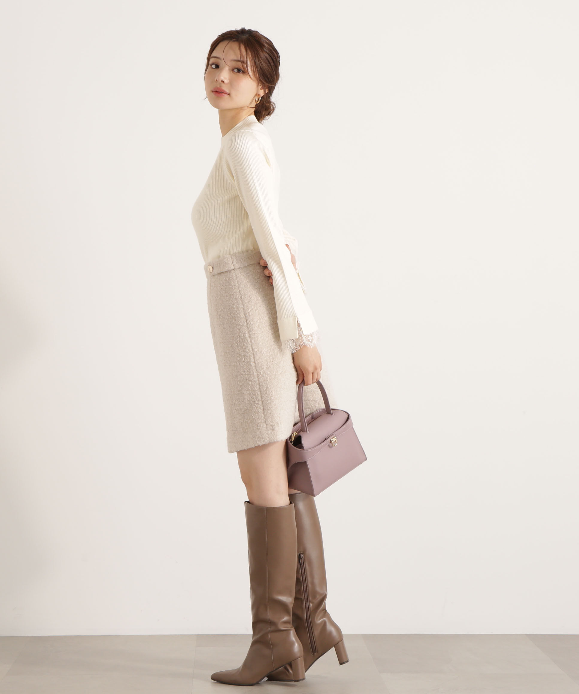 PROPORTION BODY DRESSING「レースドッキングスリーブニット 25AW」|ニット・セーター|