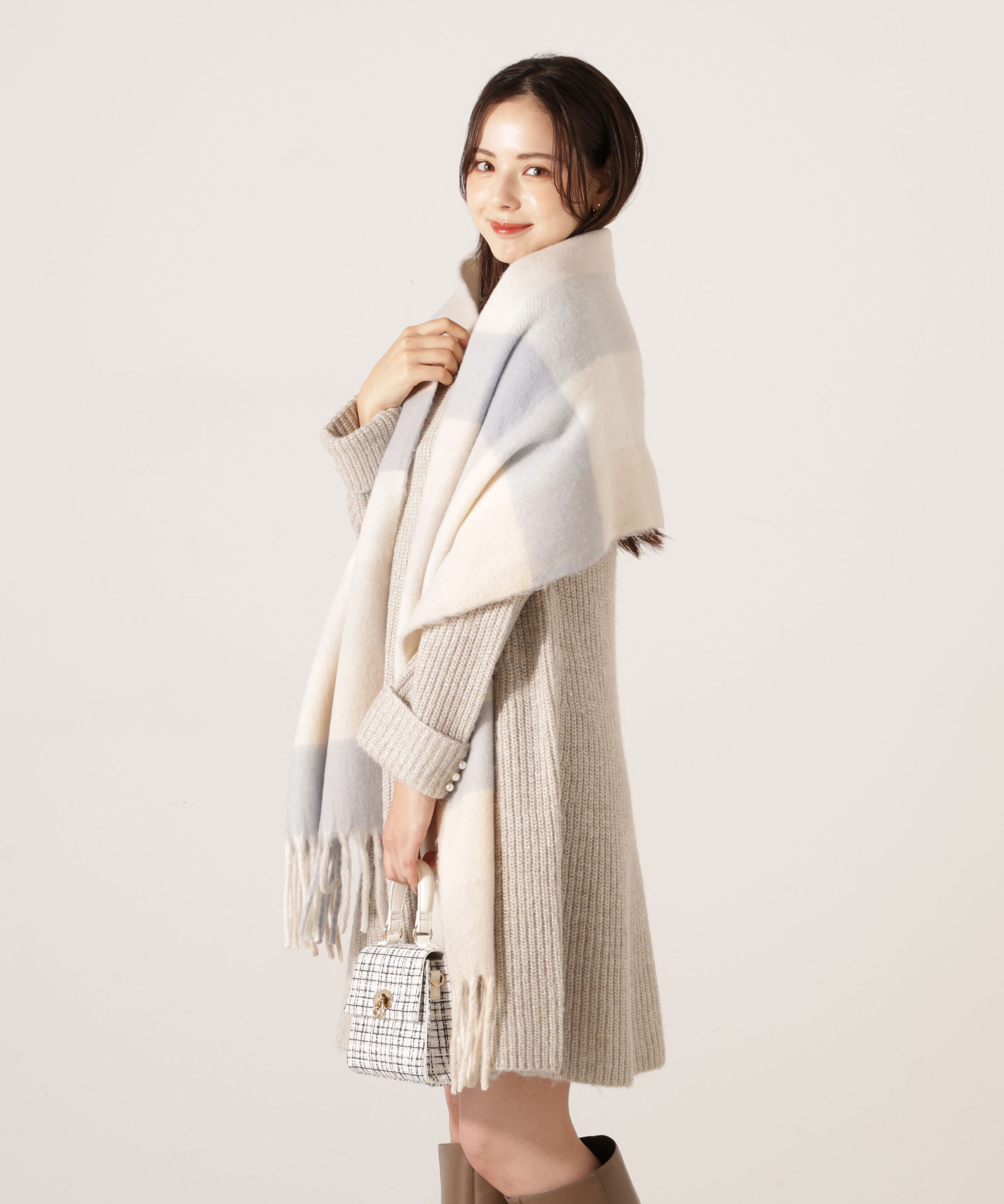 PROPORTION BODY DRESSING「ウールブレンドラメ入りニットミニワンピース　25AW」|ワンピース|