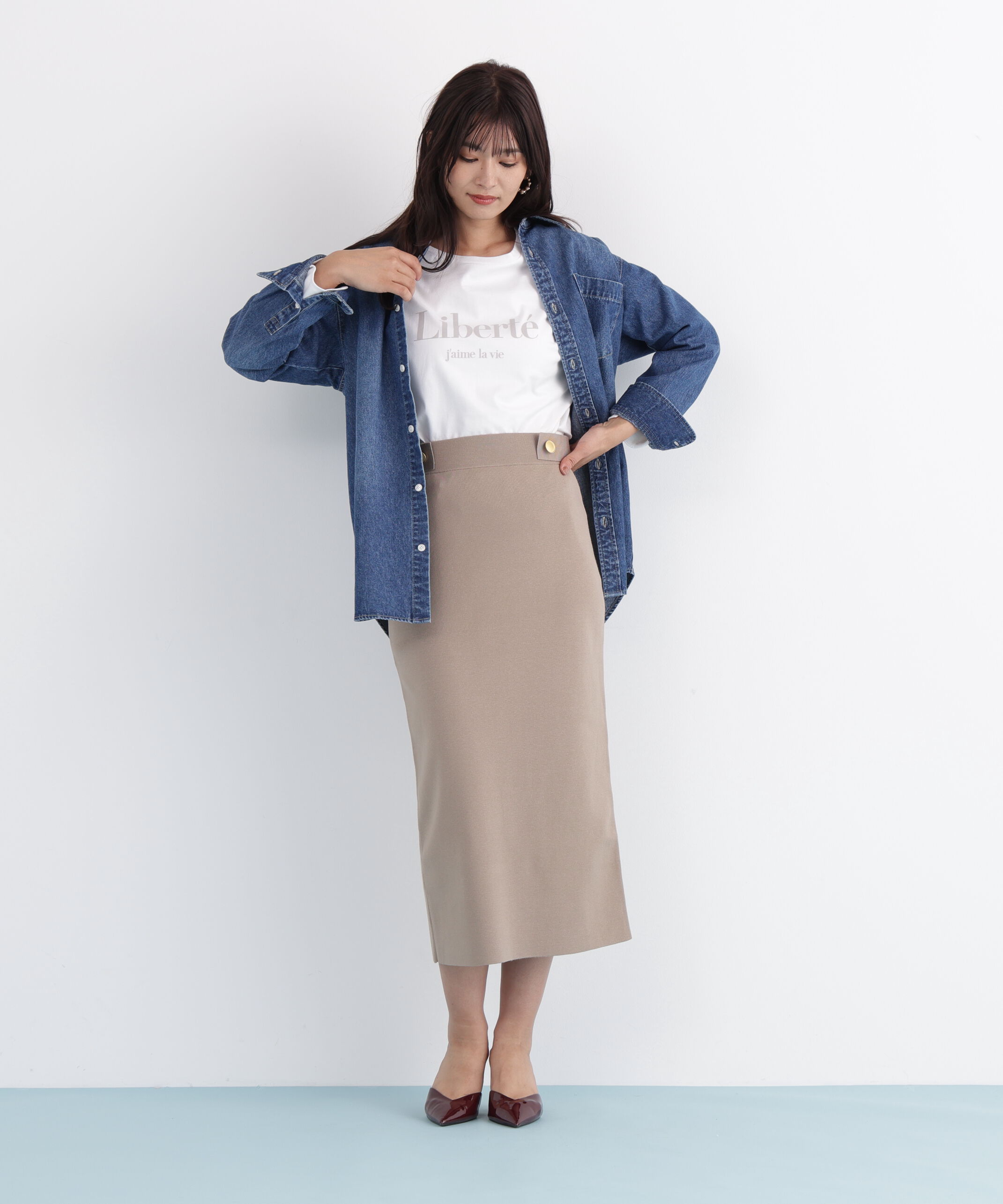  「◆メタルボタンタイトスカート」|スカート|