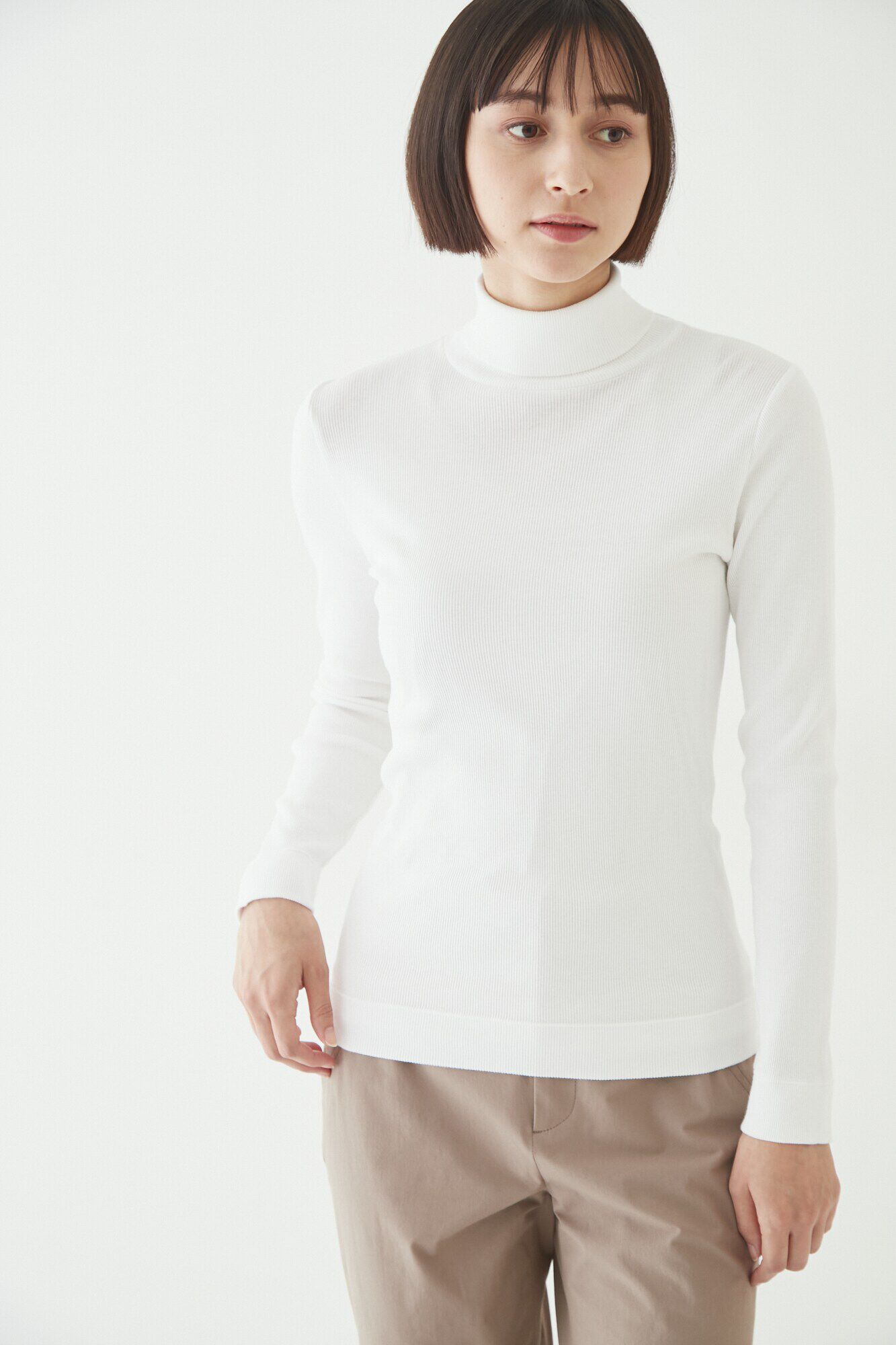  「オーガニック丸胴タートルカットソー」|Tシャツ・カットソー|ホワイト