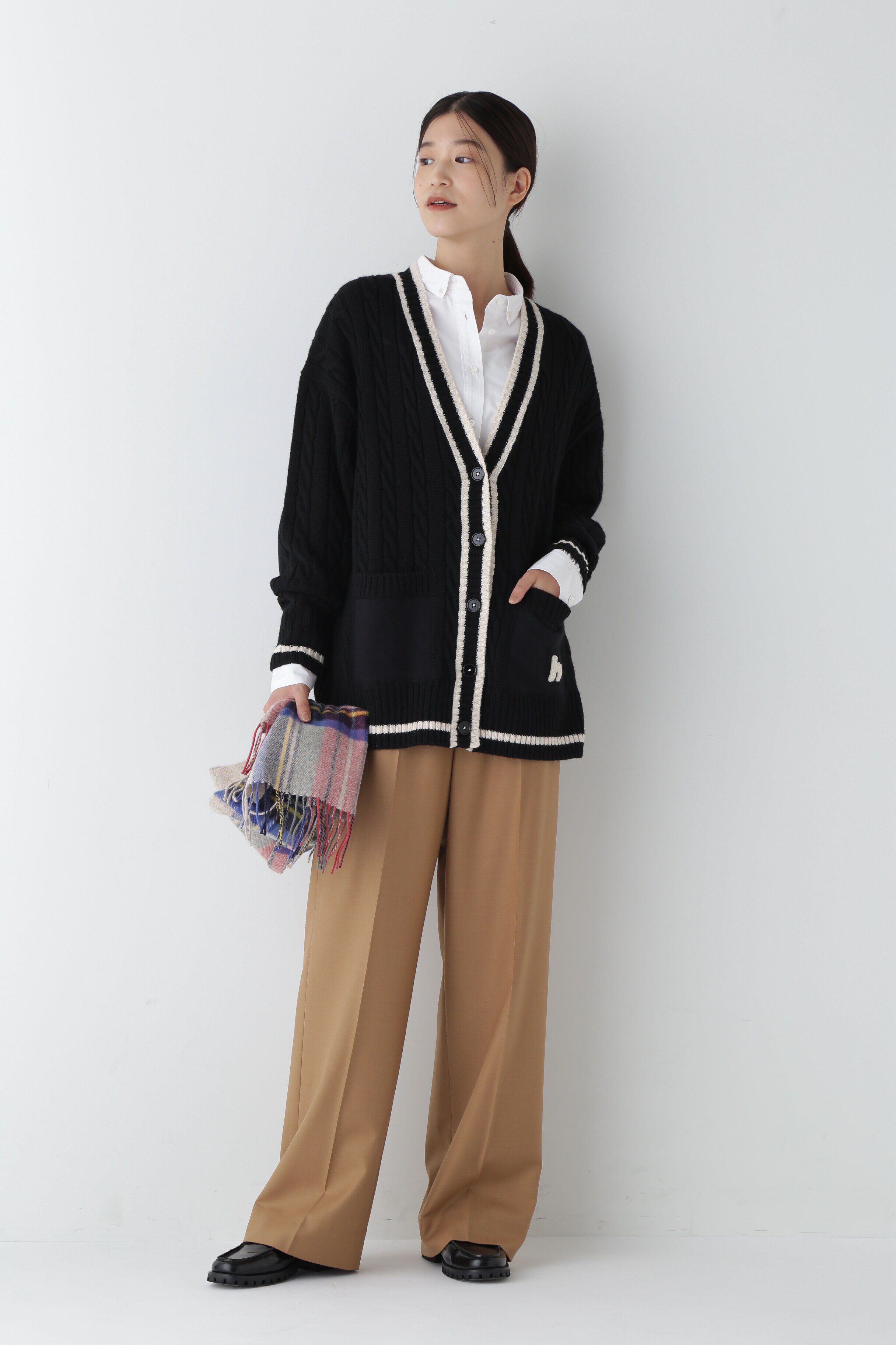  「◆裏毛コンビプレッピーカーディガン」|ニット・セーター|