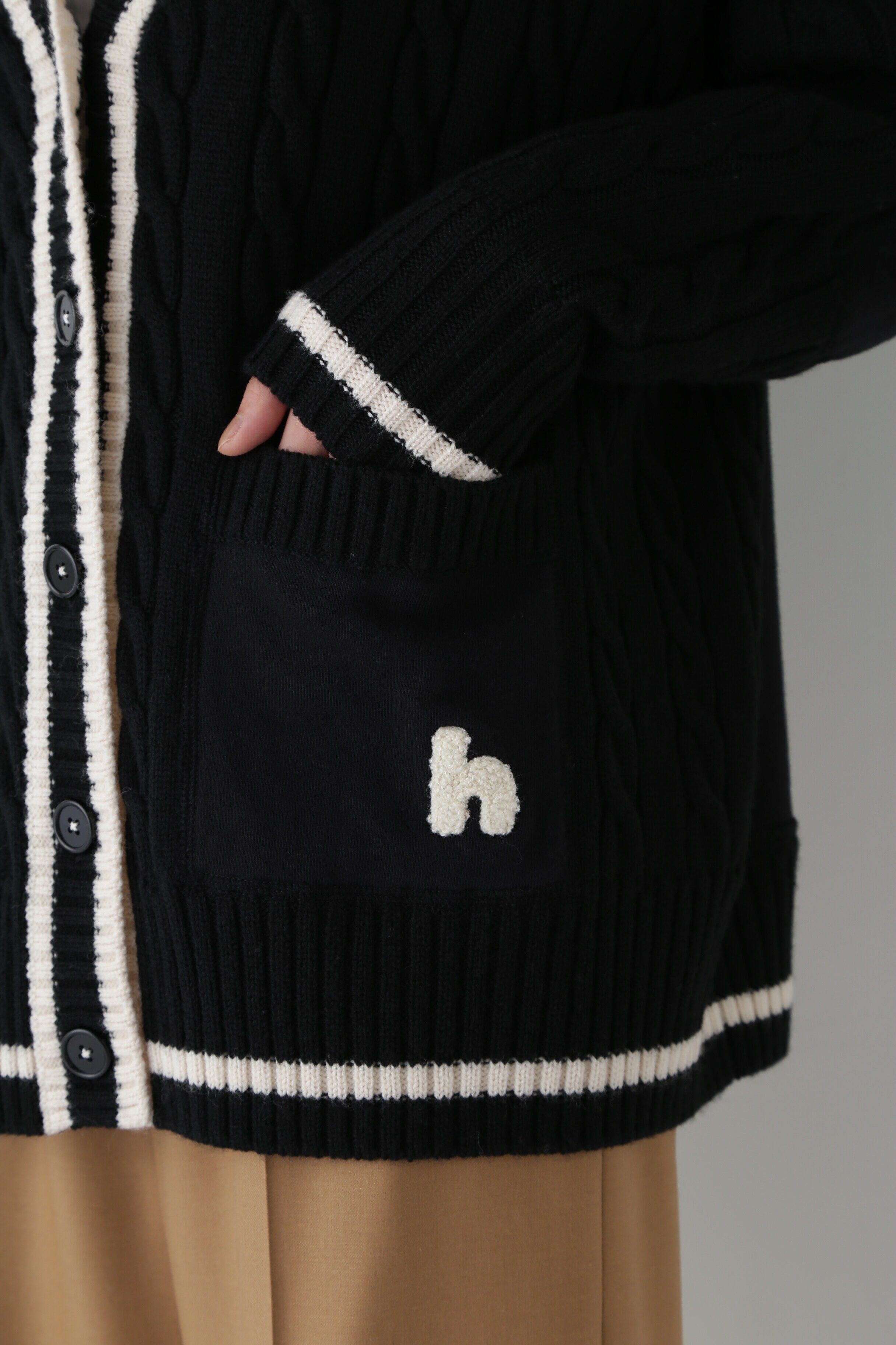  「◆裏毛コンビプレッピーカーディガン」|ニット・セーター|