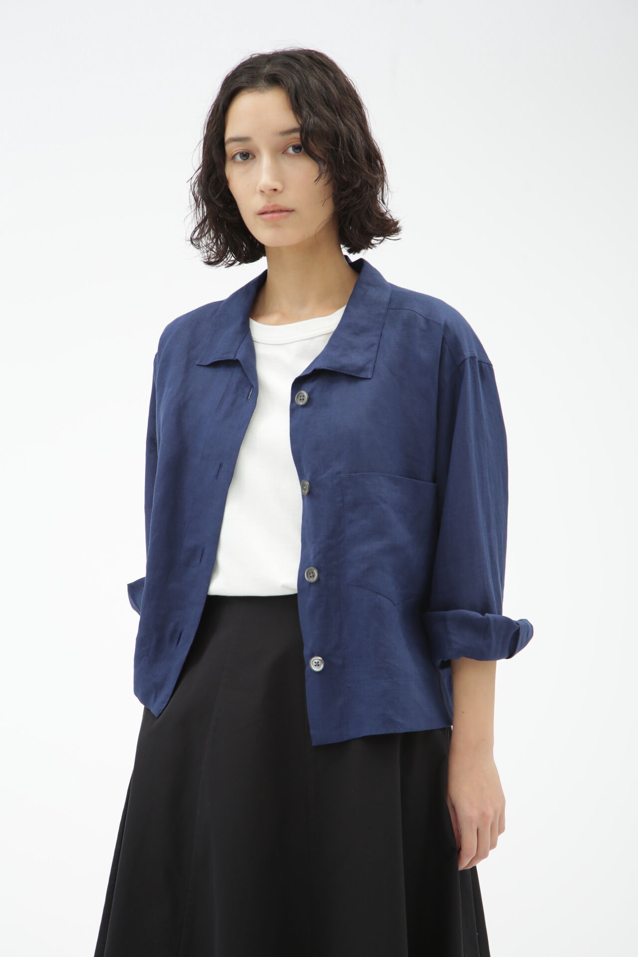  「LINEN VOILE」|シャツ・ブラウス|DARK BLUE4