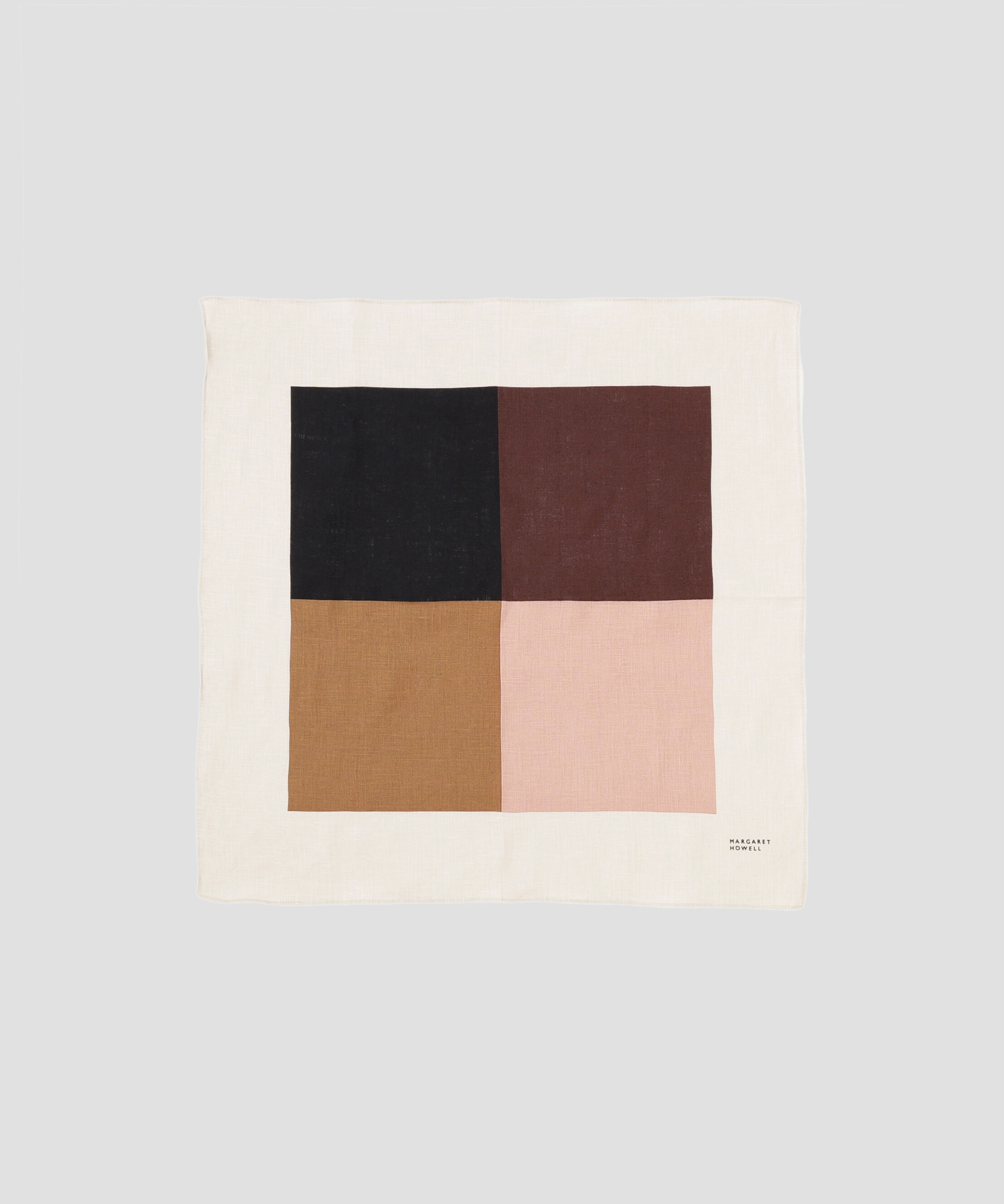 MARGARET HOWELL HOUSEHOLDGOODS「SQUARE LINEN HANKY」|ハンカチ|LIGHT BEIGE1