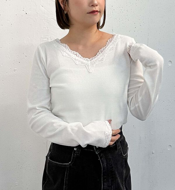 archives「レーストリミングテレコＴＯＰＳ」|Tシャツ・カットソー|OFF WHITE