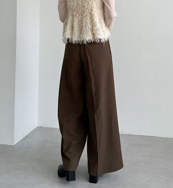 archives「ベルト付タックワイドスラックス」|チノ|