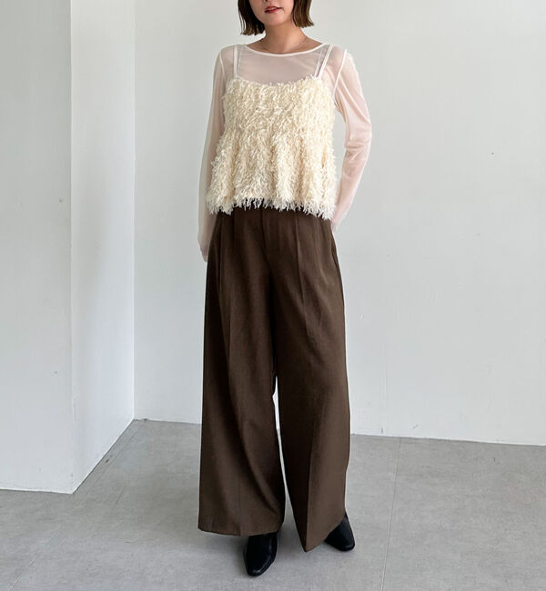 archives「ベルト付タックワイドスラックス」|チノ|