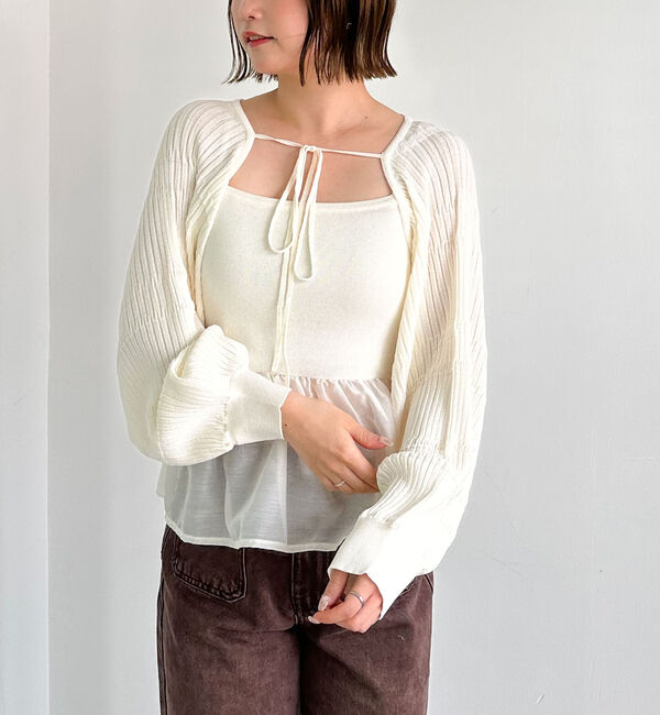 archives「ドッキングペプラムニットボレロアンサンプル」|カーディガン|