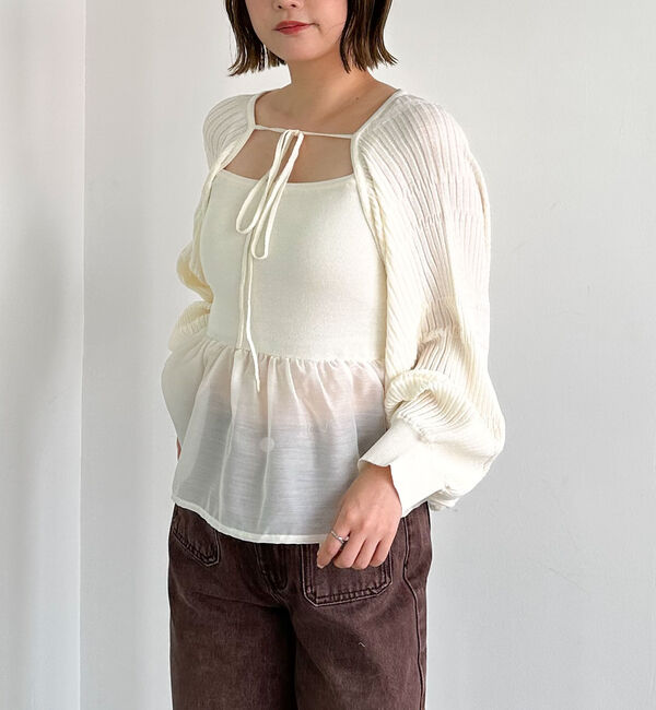 archives「ドッキングペプラムニットボレロアンサンプル」|カーディガン|