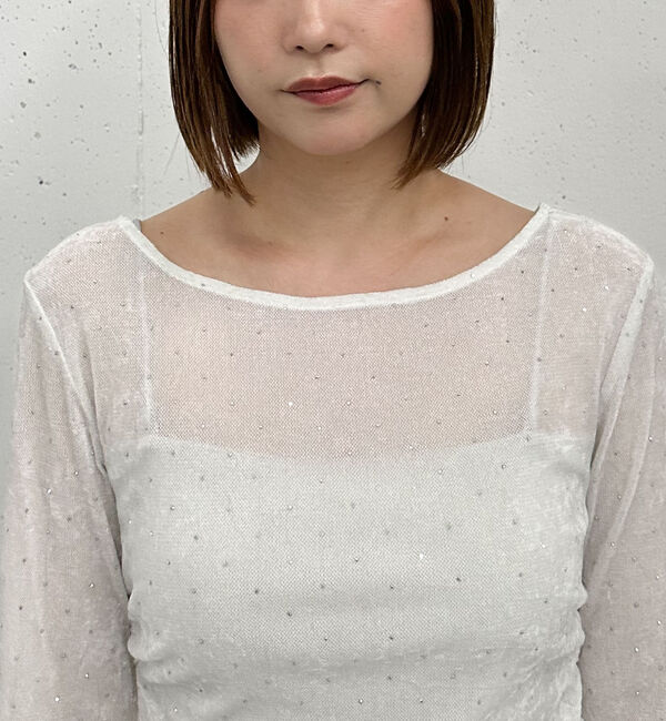 archives「ラインストーンメッシュベロアＴＯＰＳ」|Tシャツ・カットソー|