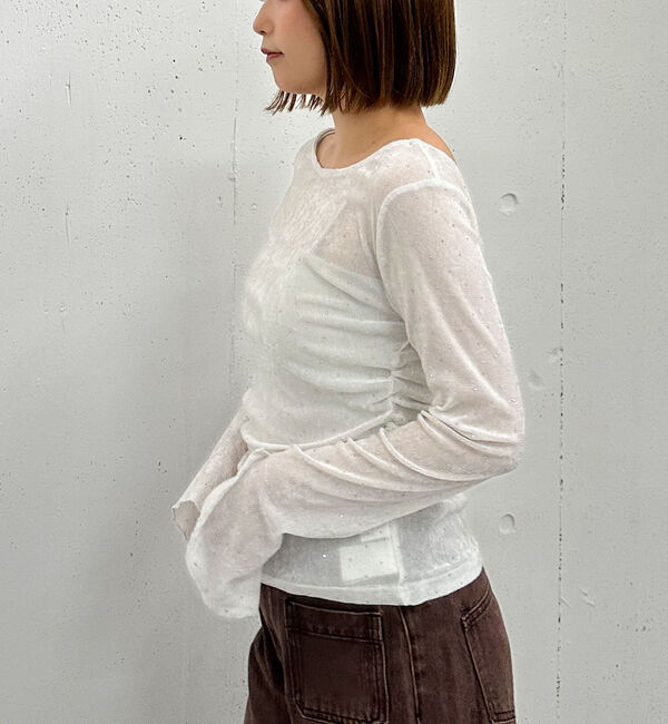 archives「ラインストーンメッシュベロアＴＯＰＳ」|Tシャツ・カットソー|