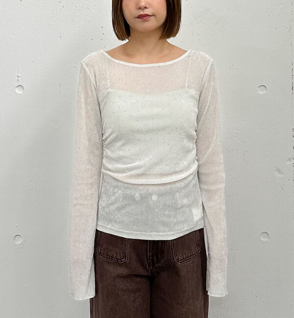 archives「ラインストーンメッシュベロアＴＯＰＳ」|Tシャツ・カットソー|