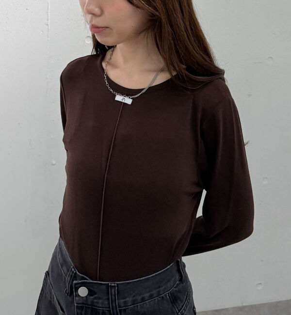 archives「シアー天竺クルーネック　ＴＯＰＳ」|Tシャツ・カットソー|BROWN