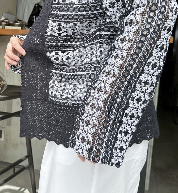 Doux archives「【Ｓａｒａ　ｍａｌｌｉｋａ】ＣＯＴＴＯＮ　ＢＯＲＤＥＲ　ＬＡＣＥ　ＴＯＰ」|シャツ・ブラウス|