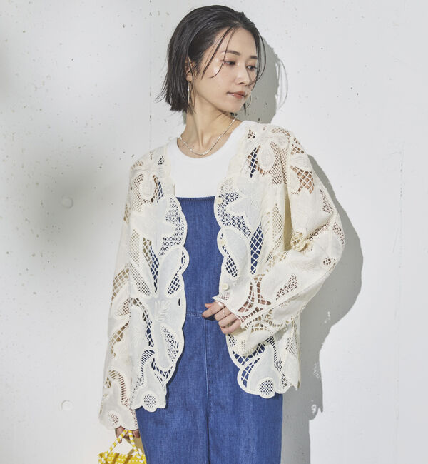 Doux archives「かぎ針レースカーディガン」|シャツ・ブラウス|