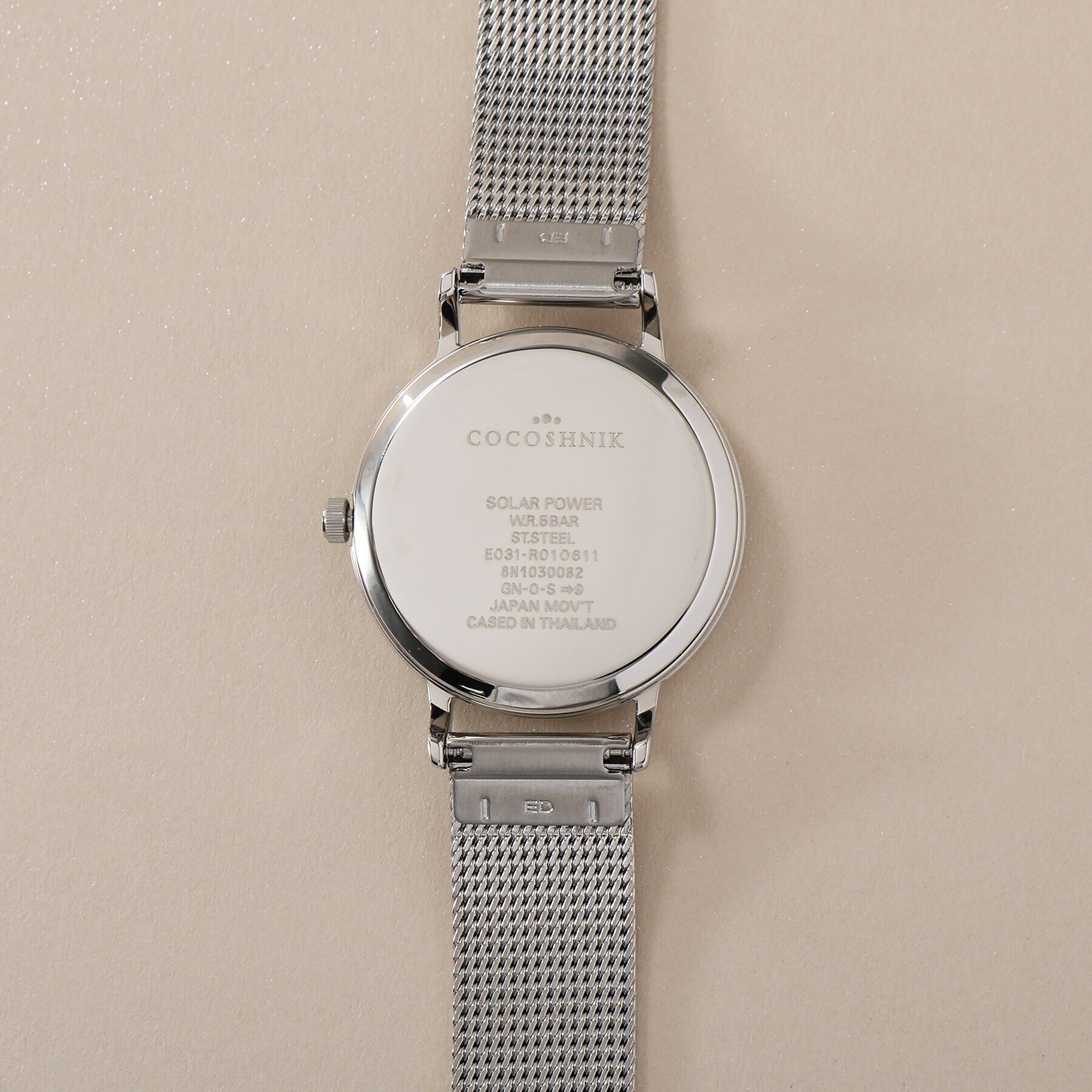 COCOSHNIK「SSラウンドメッシュベルト ウォッチ（白蝶貝）」|腕時計|