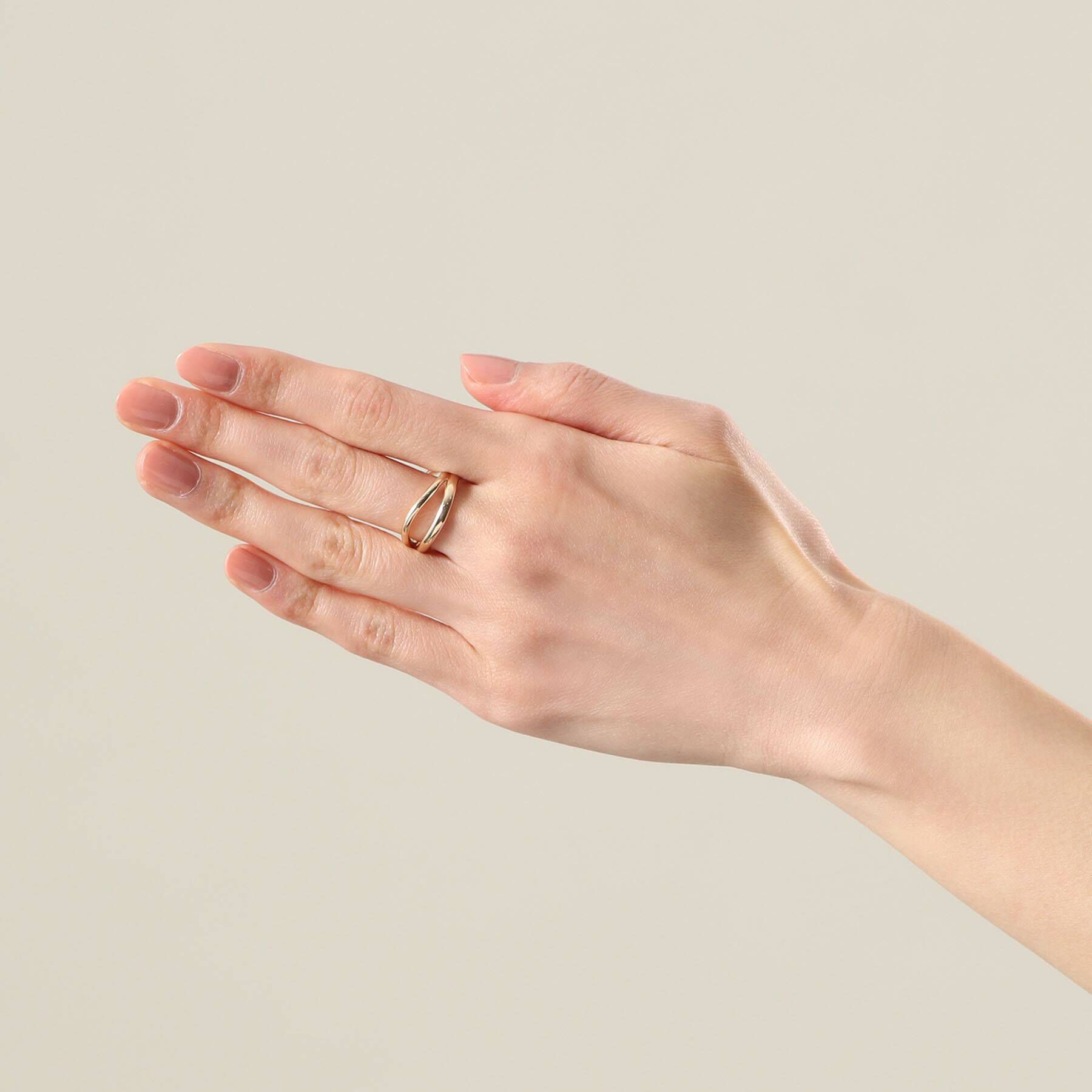 COCOSHNIK「K10ダブルウェーブ リング」|リング|