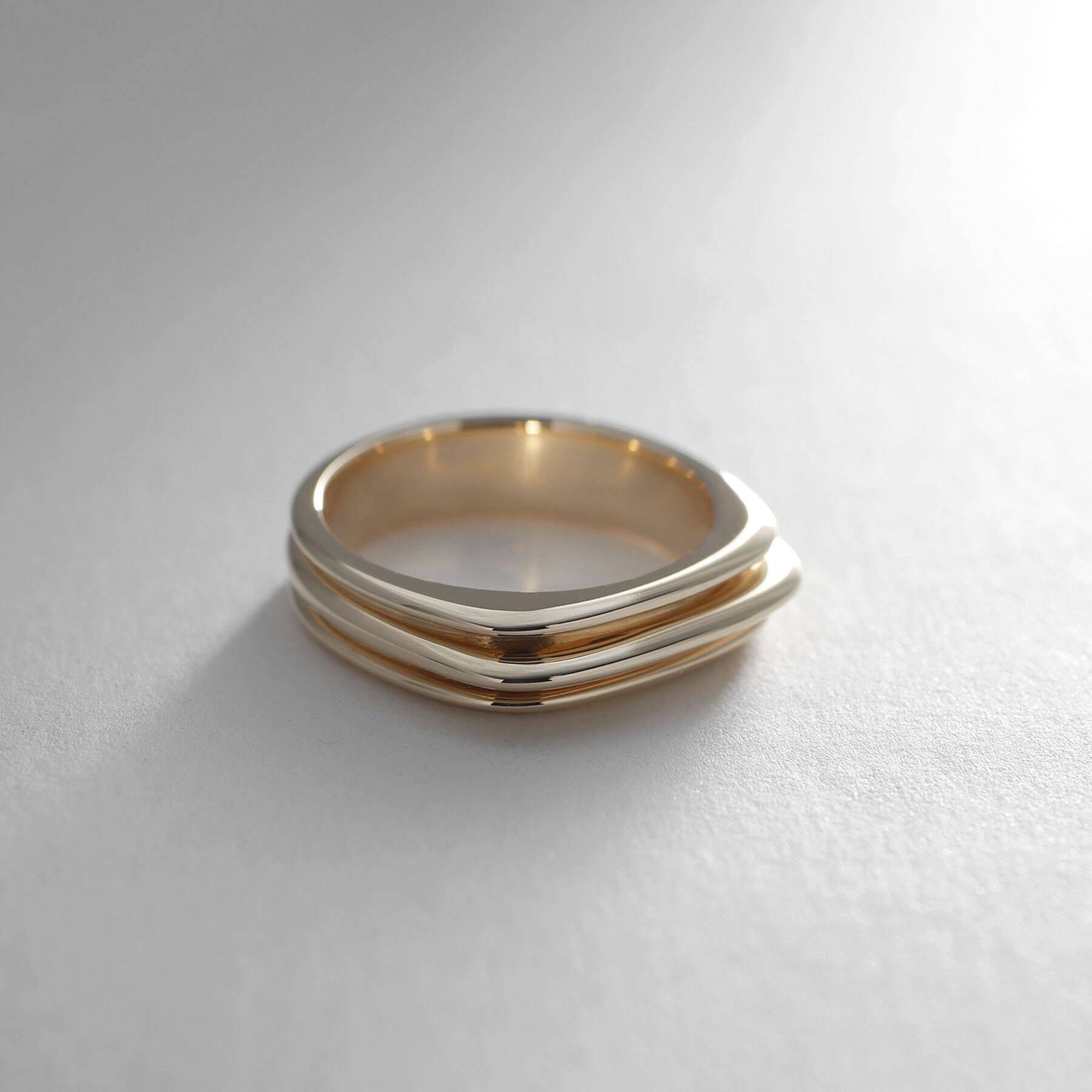 COCOSHNIK「K10しのぎ3連 シグネットリング」|リング|