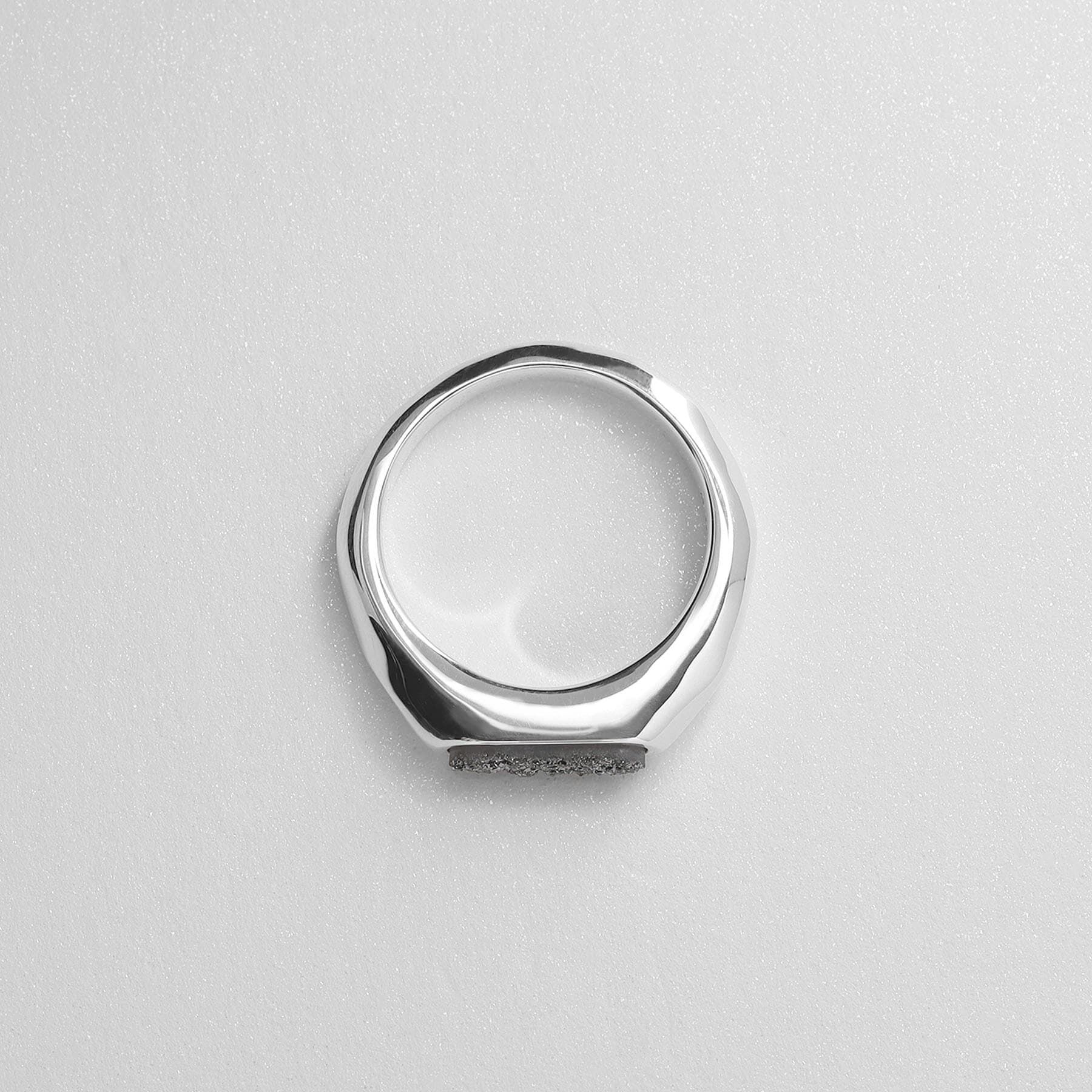 COCOSHNIK ONKITSCH「シルバー カラーストーン ブラックドルジーアゲート ニュアンスリングS」|リング|