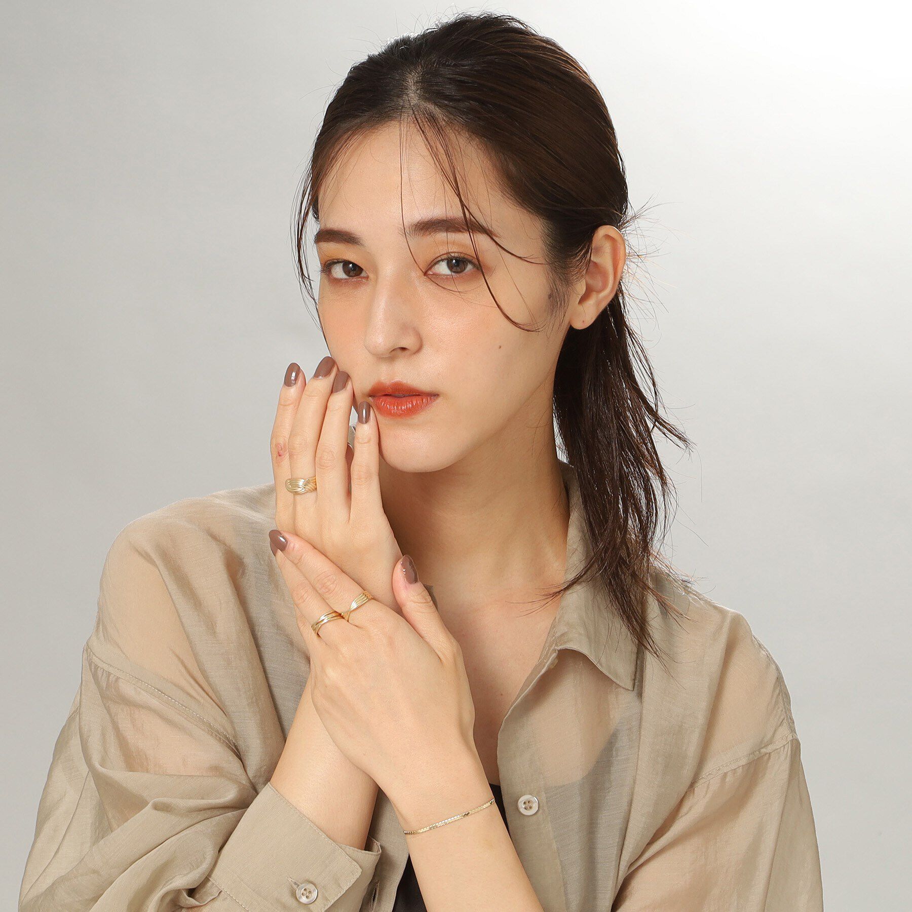 COCOSHNIK「K10ストライプパターンノット リング」|リング|