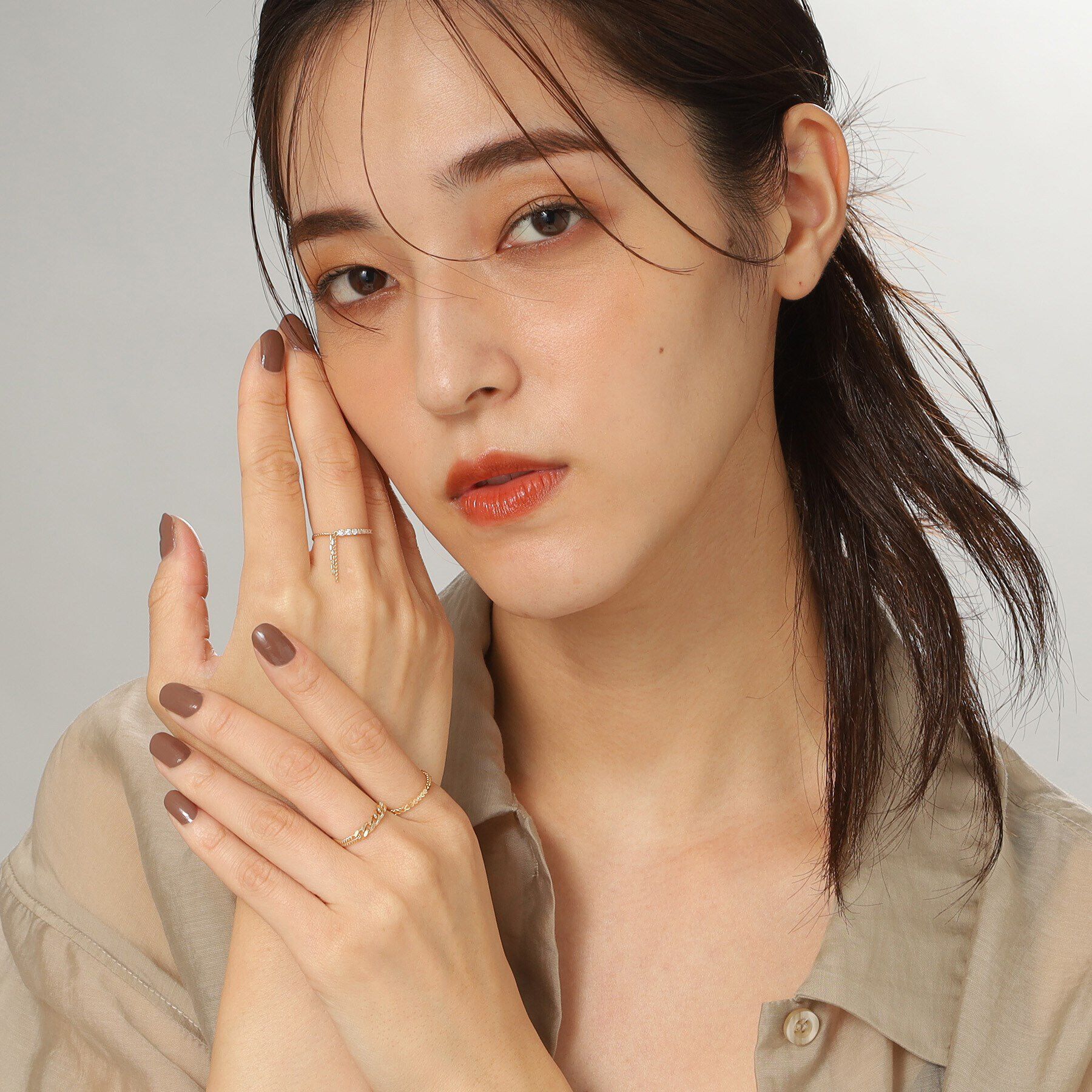 COCOSHNIK「K10ダブルキヘイ チェーンリング」|リング|