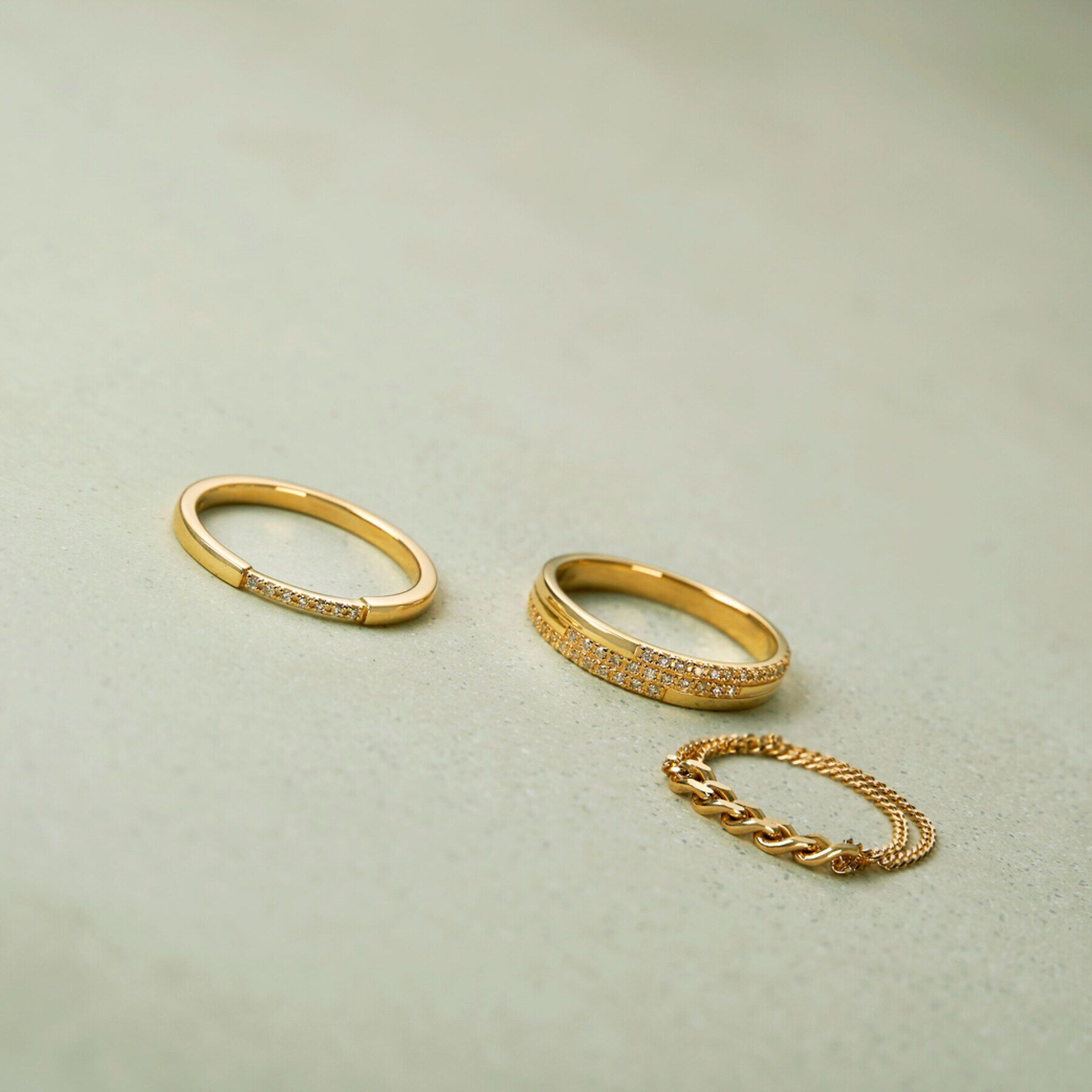 COCOSHNIK「K10ダブルキヘイ チェーンリング」|リング|