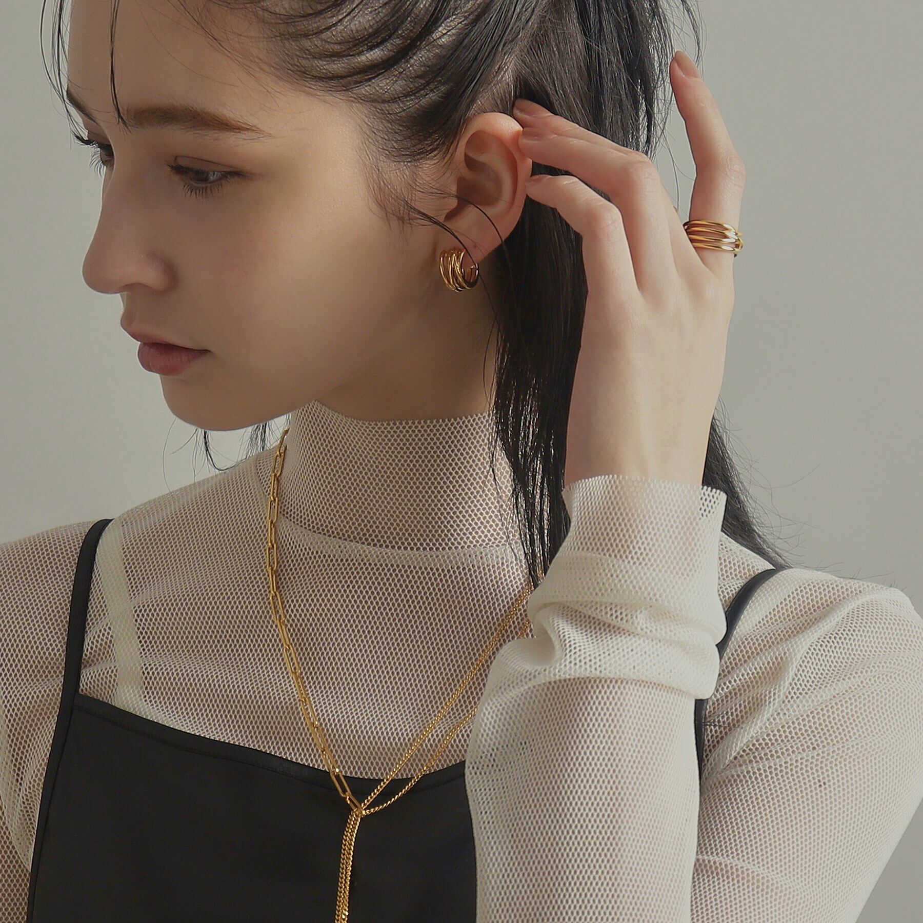 COCOSHNIK ONKITSCH「シルバー クロッシングラインリング GP」|リング|