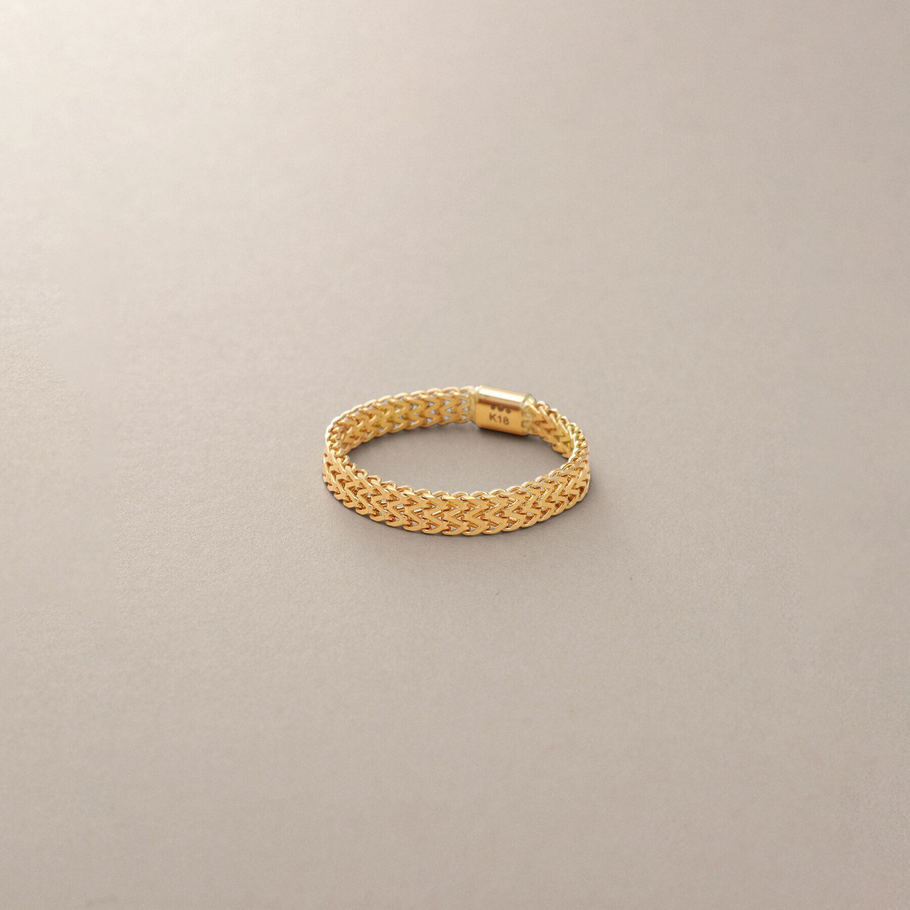 COCOSHNIK「K18ダブルライトフランコチェーン リング」|リング|