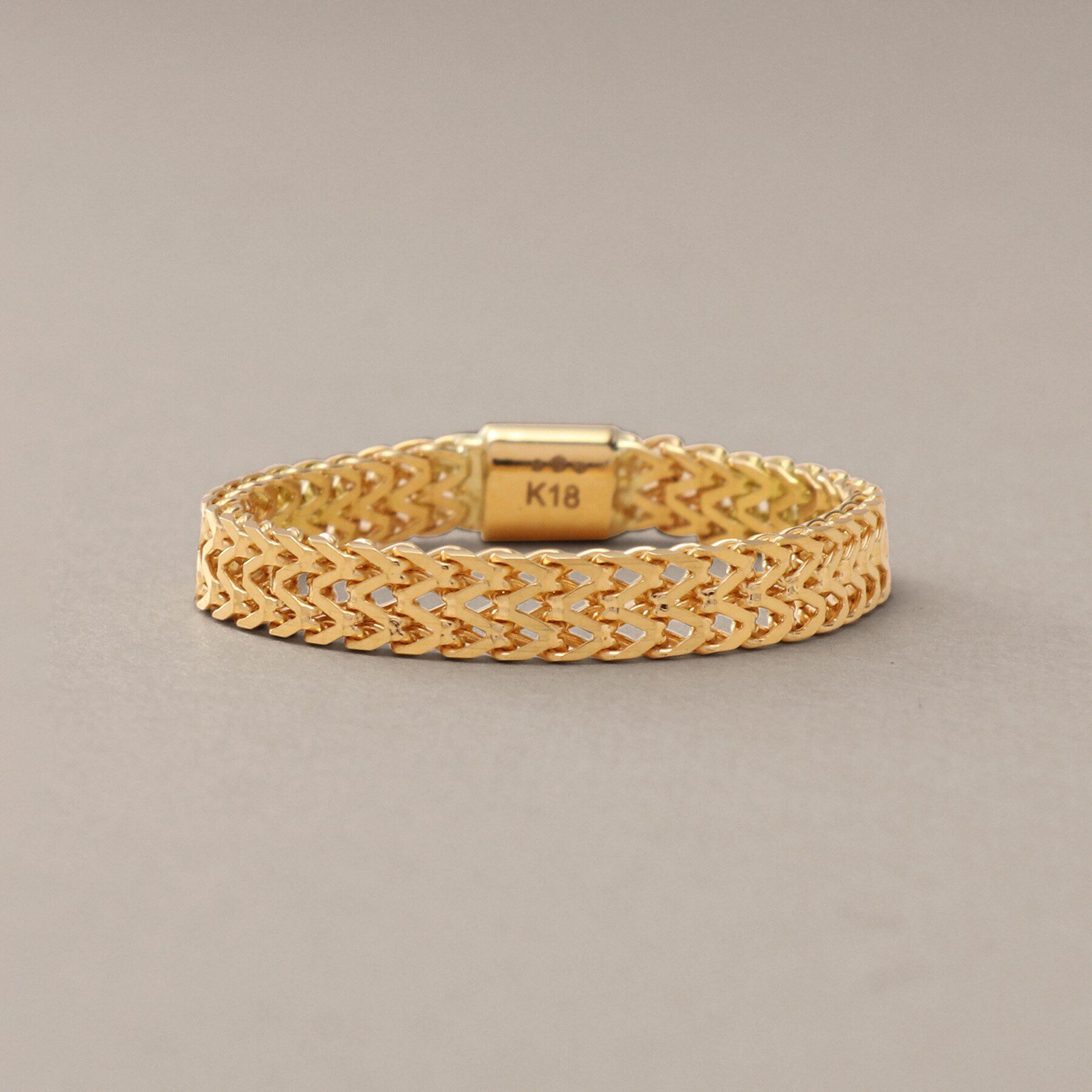 COCOSHNIK「K18ダブルライトフランコチェーン リング」|リング|