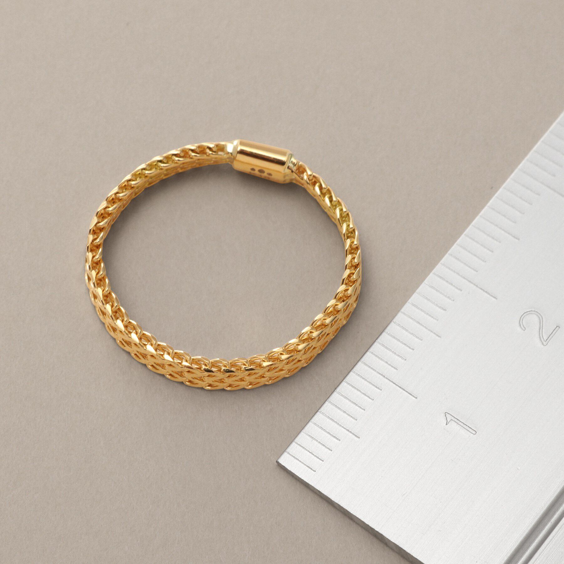 COCOSHNIK「K18ダブルライトフランコチェーン リング」|リング|