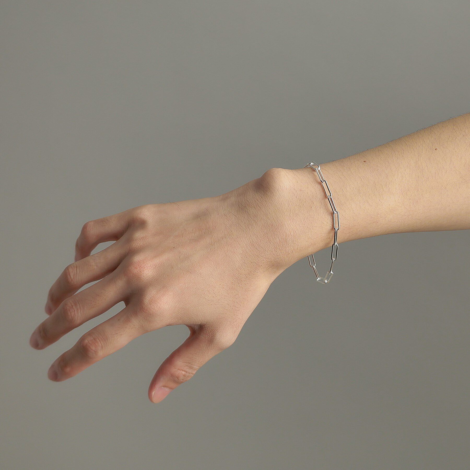 COCOSHNIK ONKITSCH「シルバー デザインチェーン フラットケーブルブレスレット（21cm）」|ブレスレット・バングル|