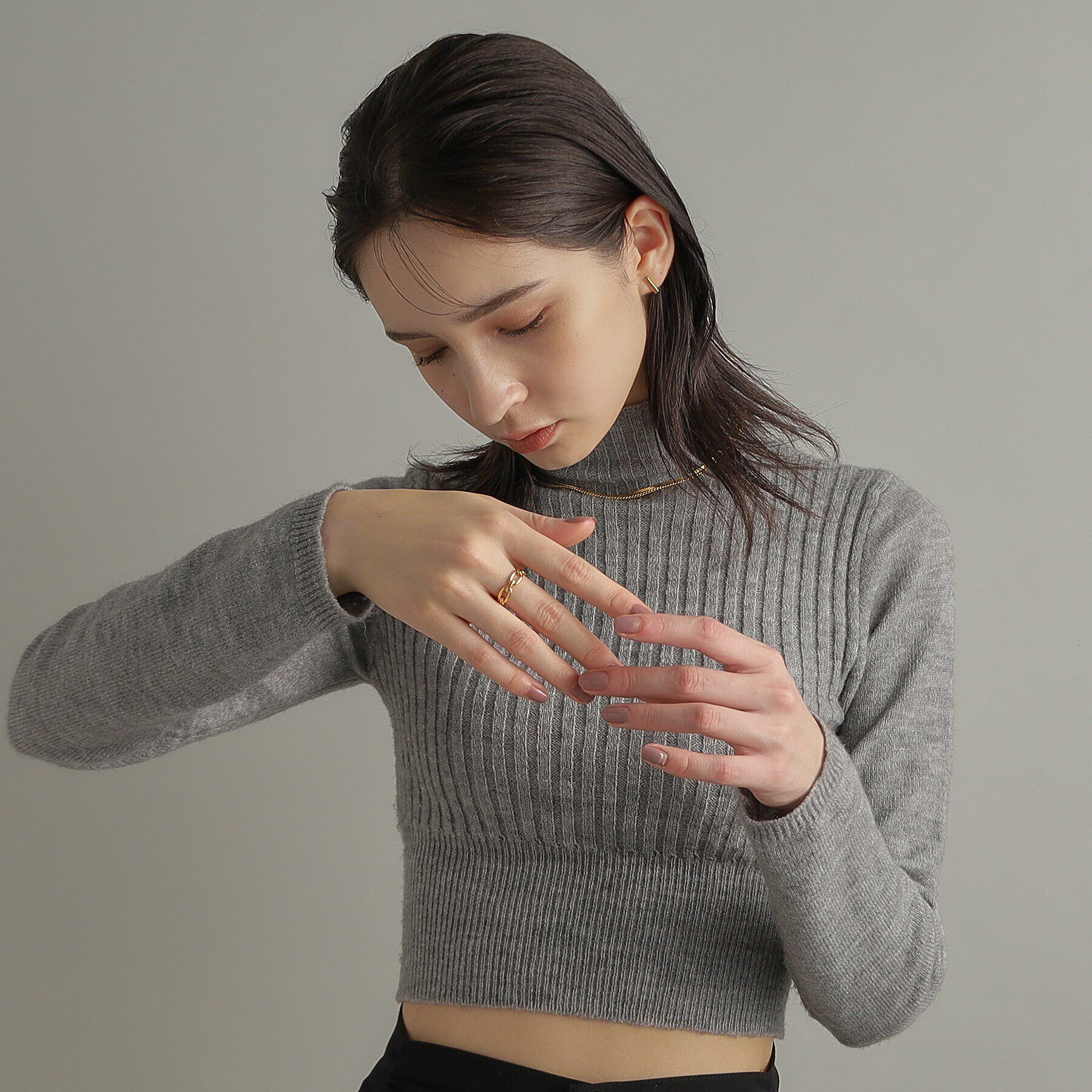 COCOSHNIK ONKITSCH「シルバー ケーブルチェーンモチーフリング GP」|リング|