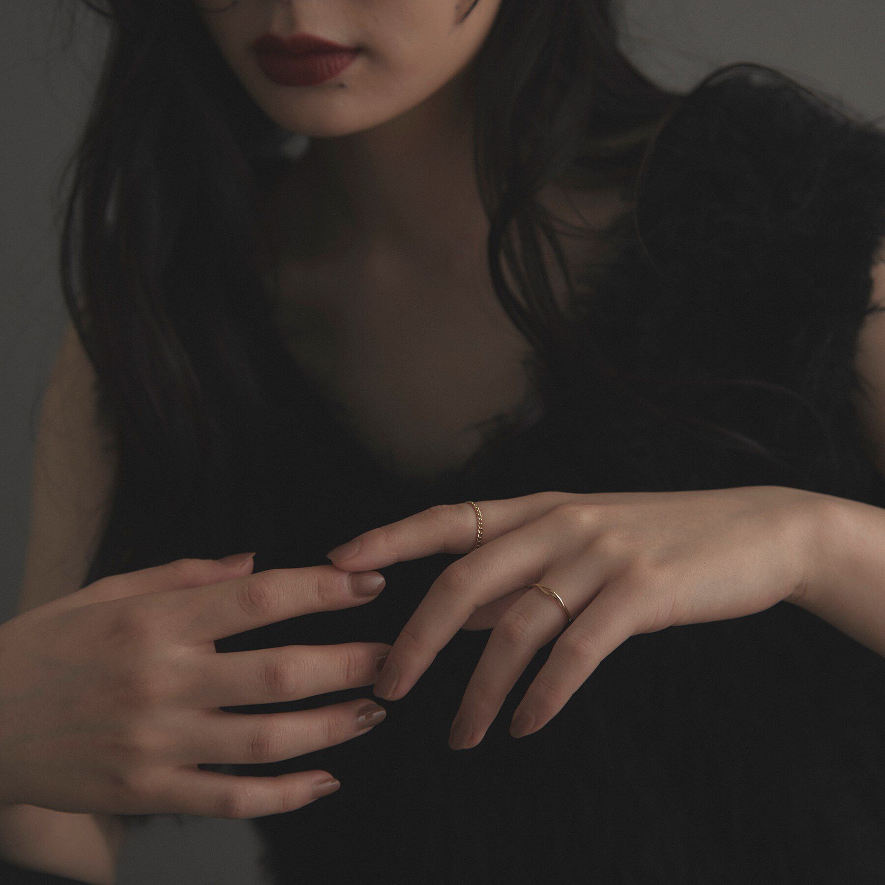 COCOSHNIK ONKITSCH「K10スキニーリング デュアルフック」|リング|