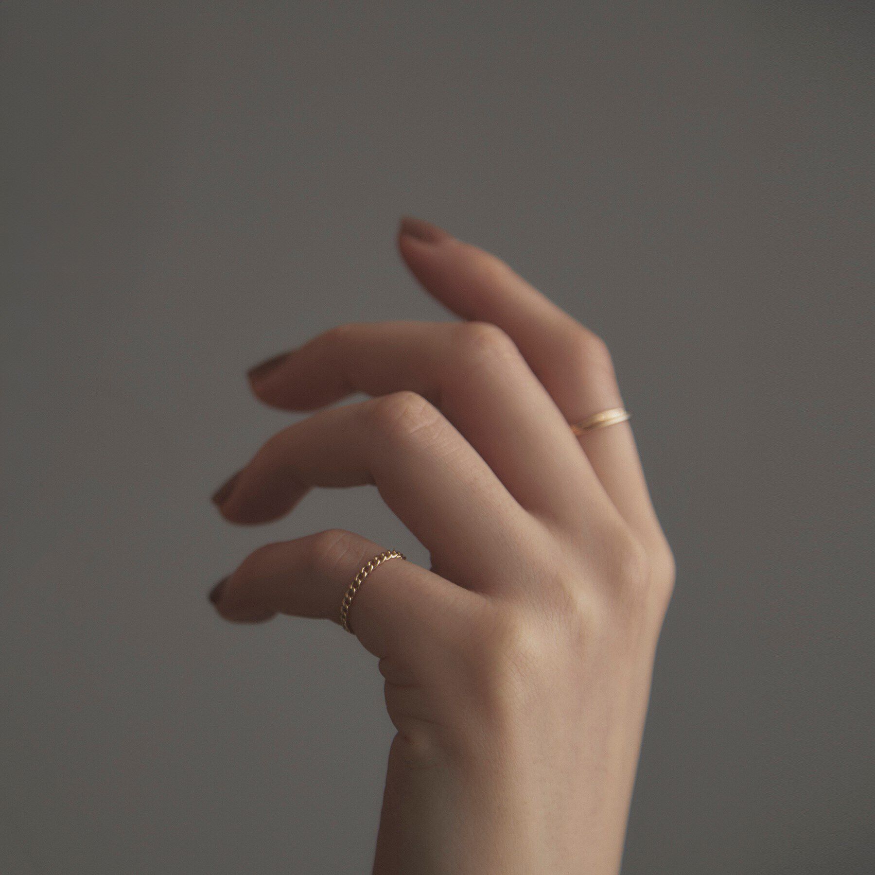 COCOSHNIK ONKITSCH「K10スキニーピンキーリング カーブチェーンモチーフ」|リング|