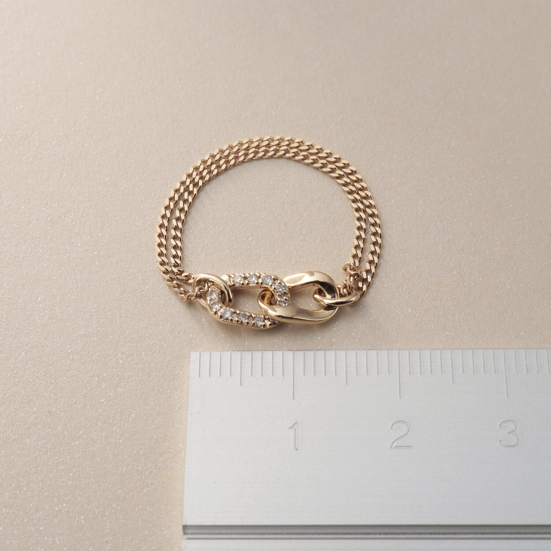 COCOSHNIK「K10ダイヤモンド キヘイリンクチェーン リング大」|リング|