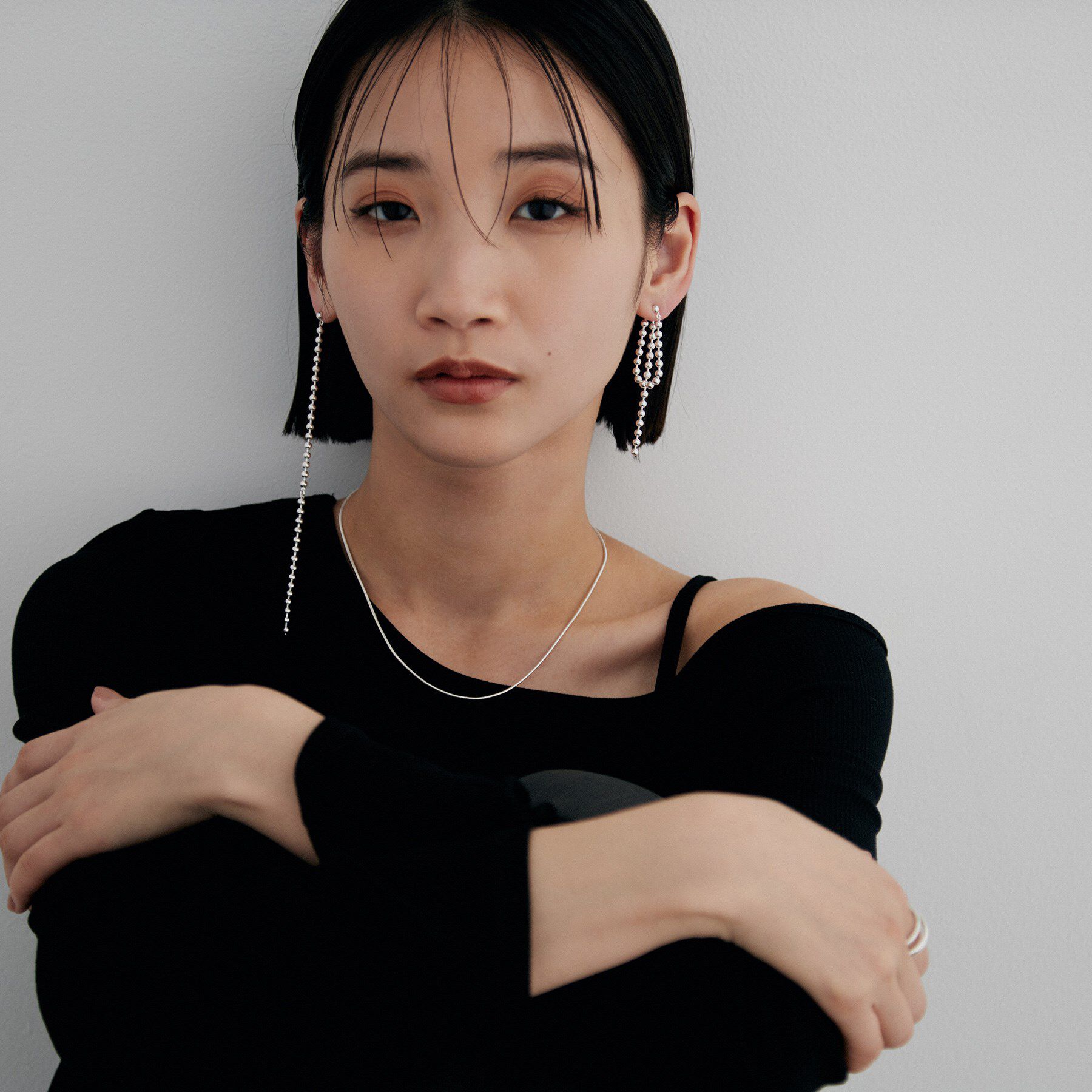 COCOSHNIK ONKITSCH「シルバー チェーンピアス ボールループ」|ピアス|