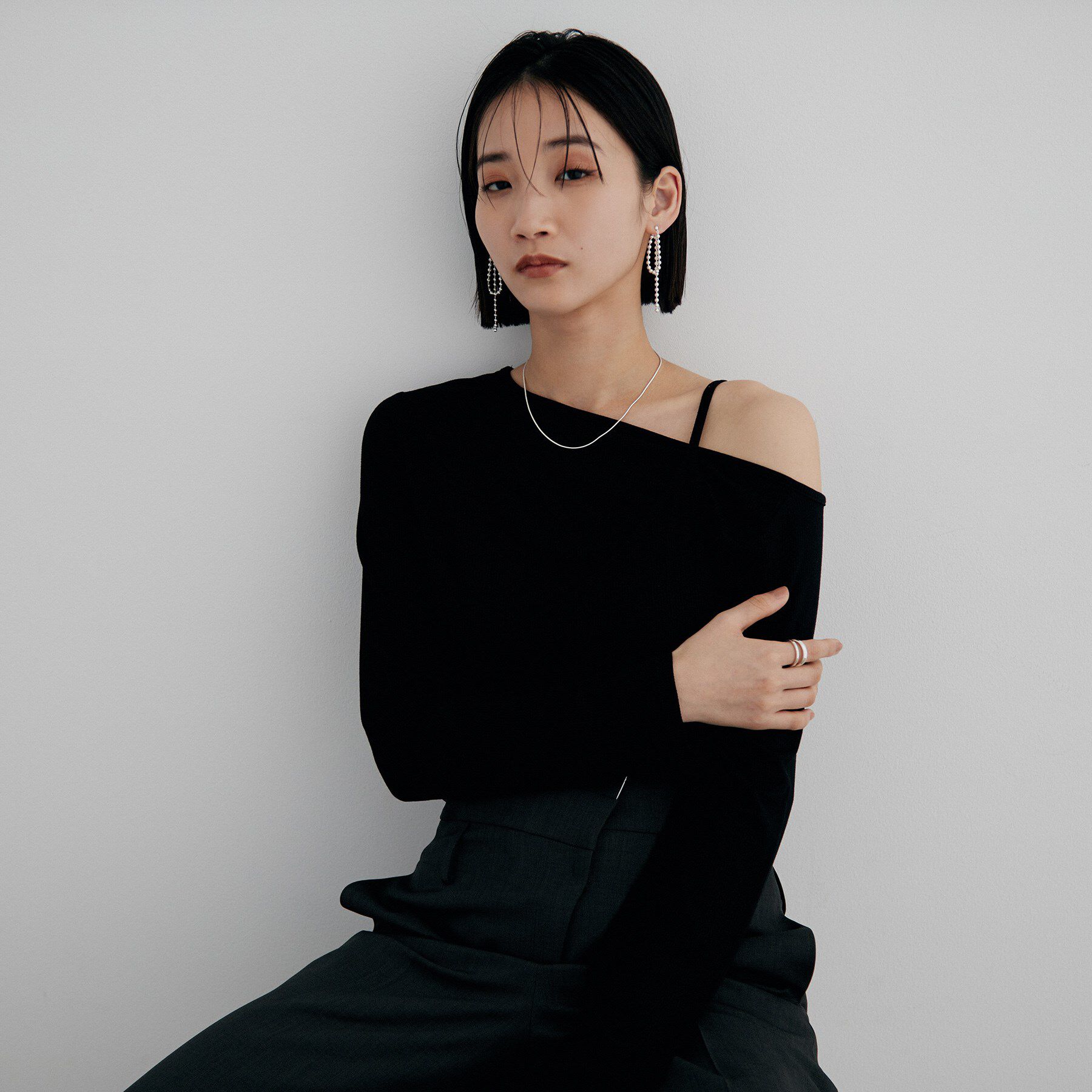 COCOSHNIK ONKITSCH「シルバー チェーンピアス ボールループ」|ピアス|